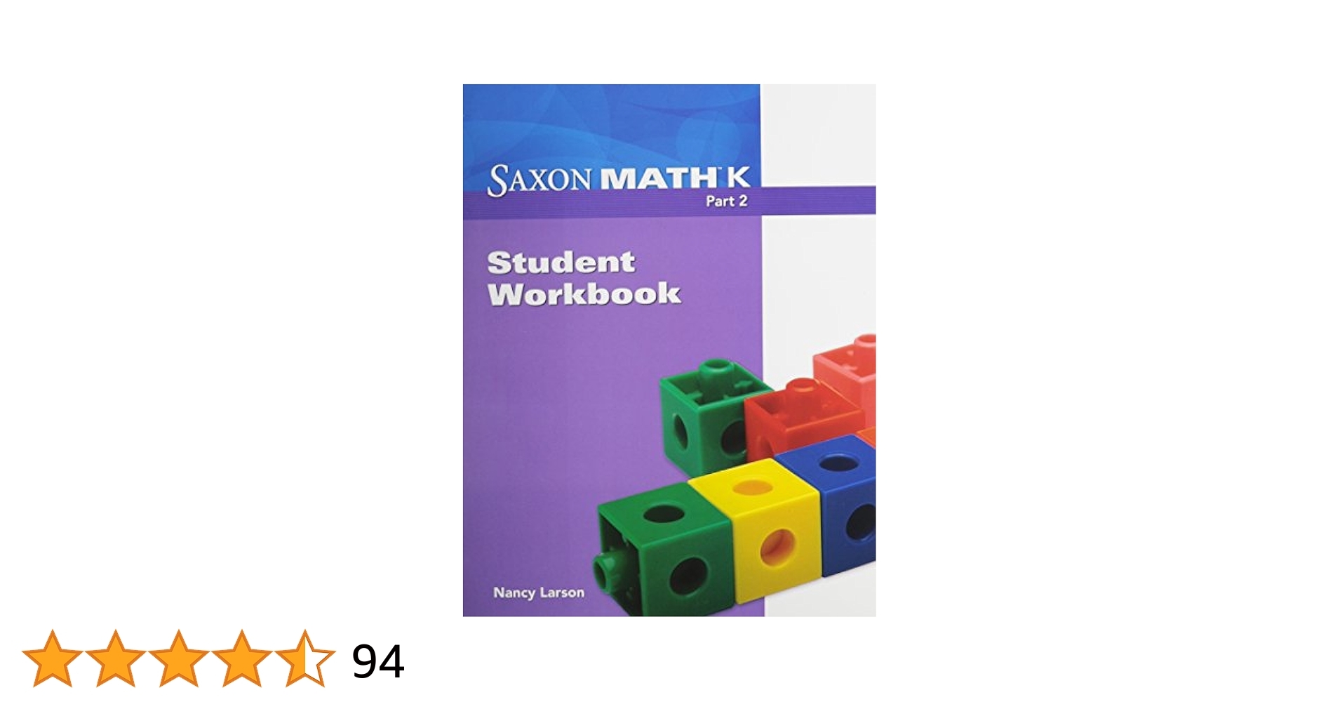 Saxon Math K Student Workbook Part 2 Larson Nancy Fenty Morrison Ellen 9781600325687 Amazon Books