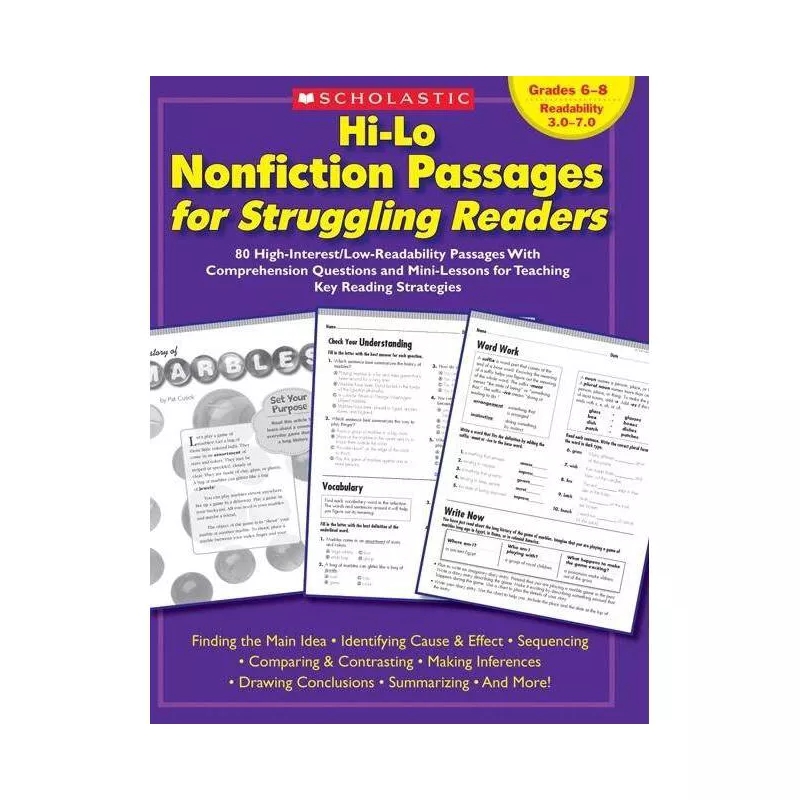 Scholastic Hi Lo Nonfiction Passages Grades 6 8 Tunisia Ubuy