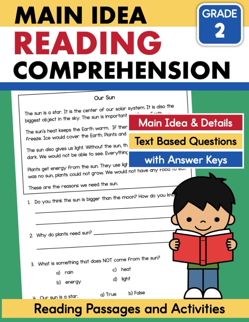 Second Grade Reading Passages Main Idea And Details Workbook Reading Comprehension Worksheets 2nd Grade Age 7 To 9 Ecochardt J Amazon au Books