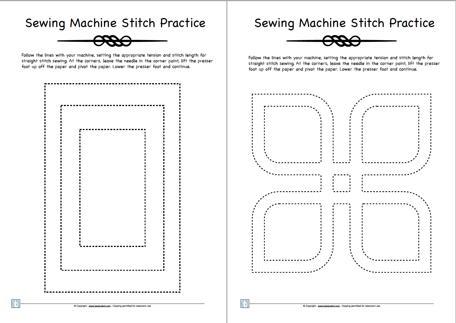 Sewing Machine Practice Sheets For Textiles Classes Made By Teachers Sewing Machine Practice Sheets For Textiles Classes Made By Teachers