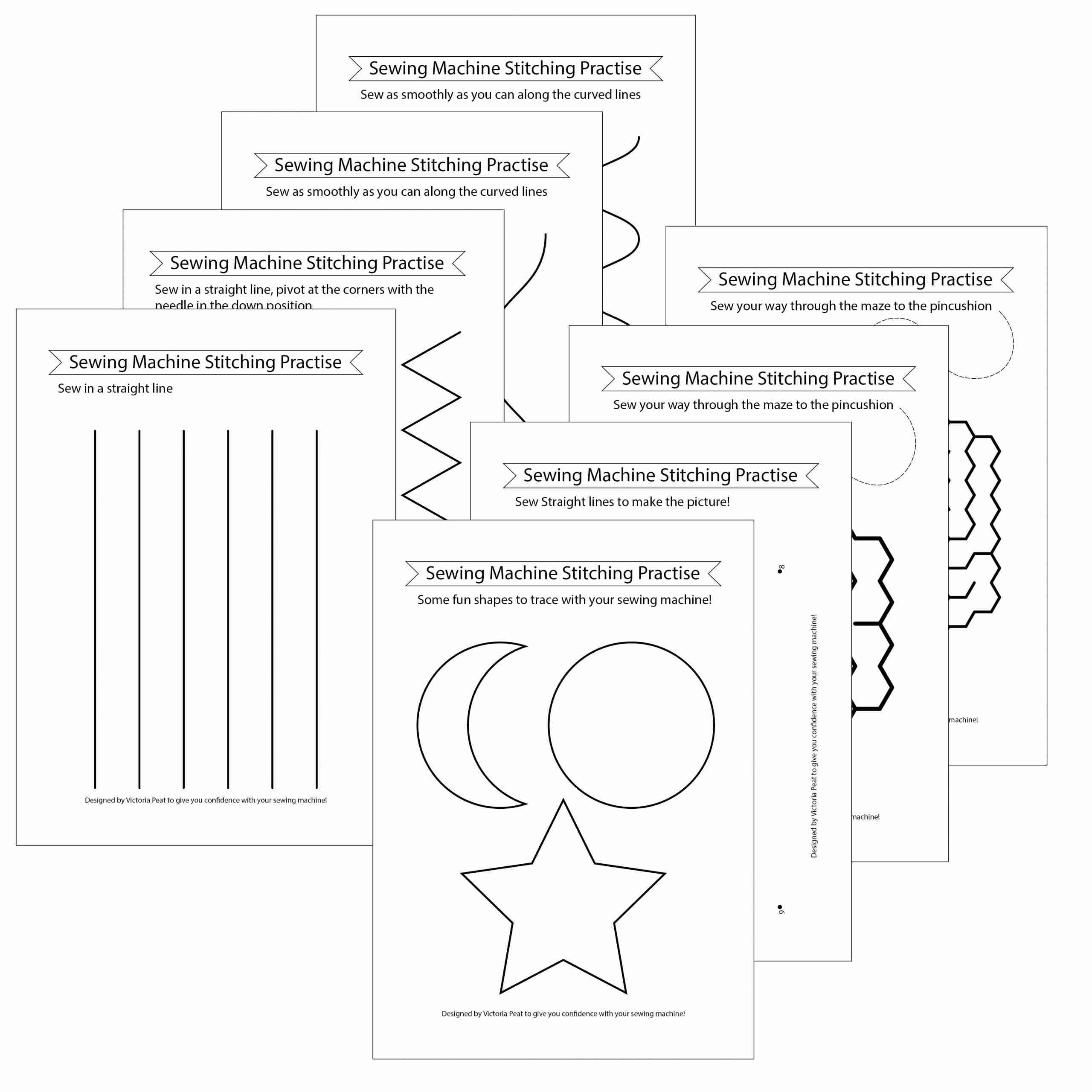 Sewing Machine Practise Sheets Victoria Peat Sewing Machine Practise Sheets Victoria Peat