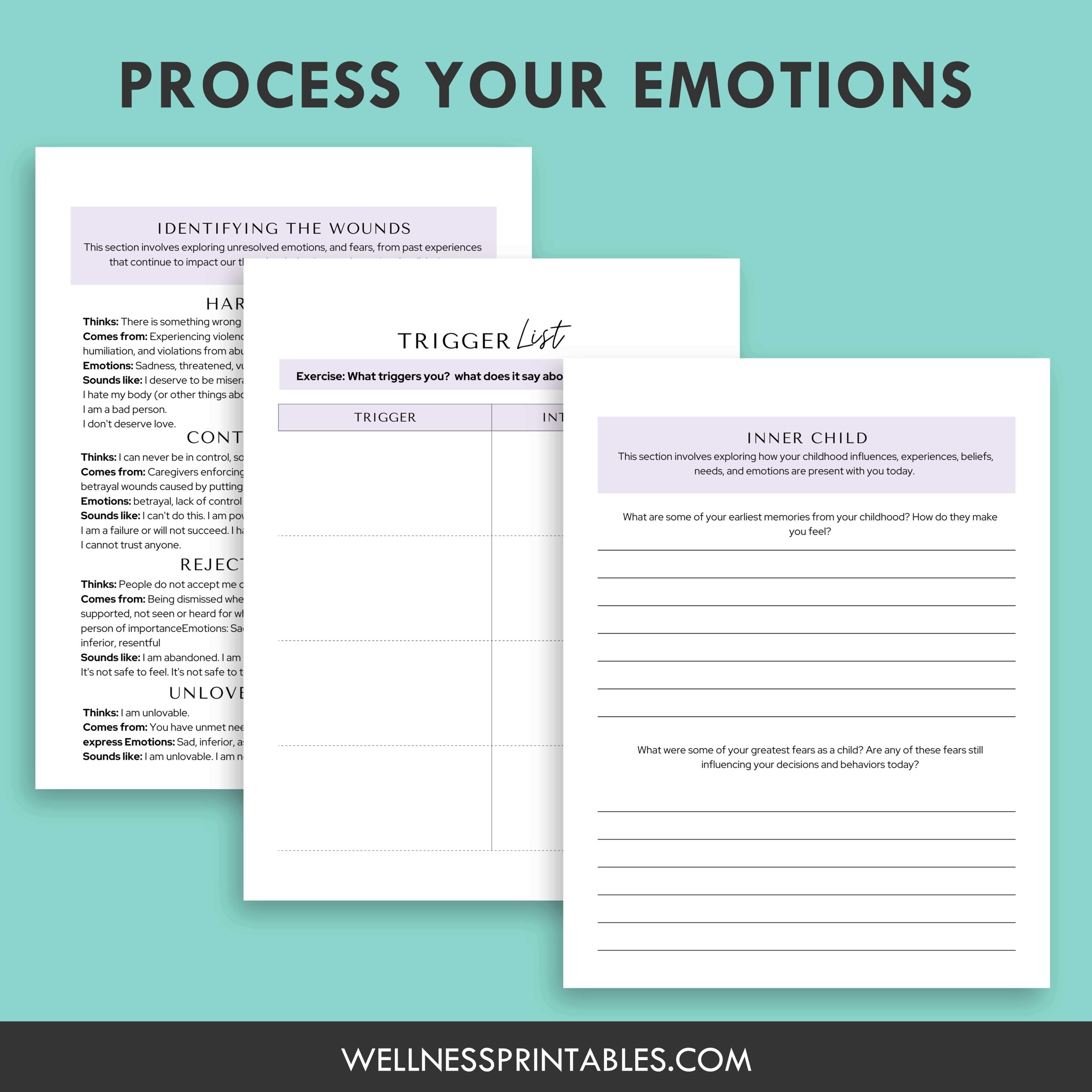 Shadow Work Workbook Explore And Heal Your Shadow Self Wellness Printables
