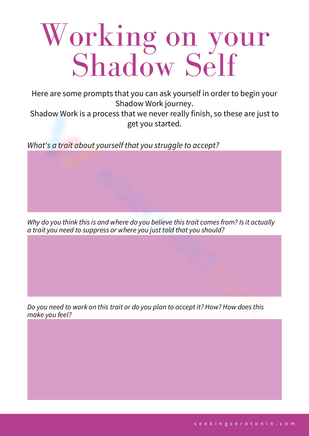 Shadow Work Worksheets 2025