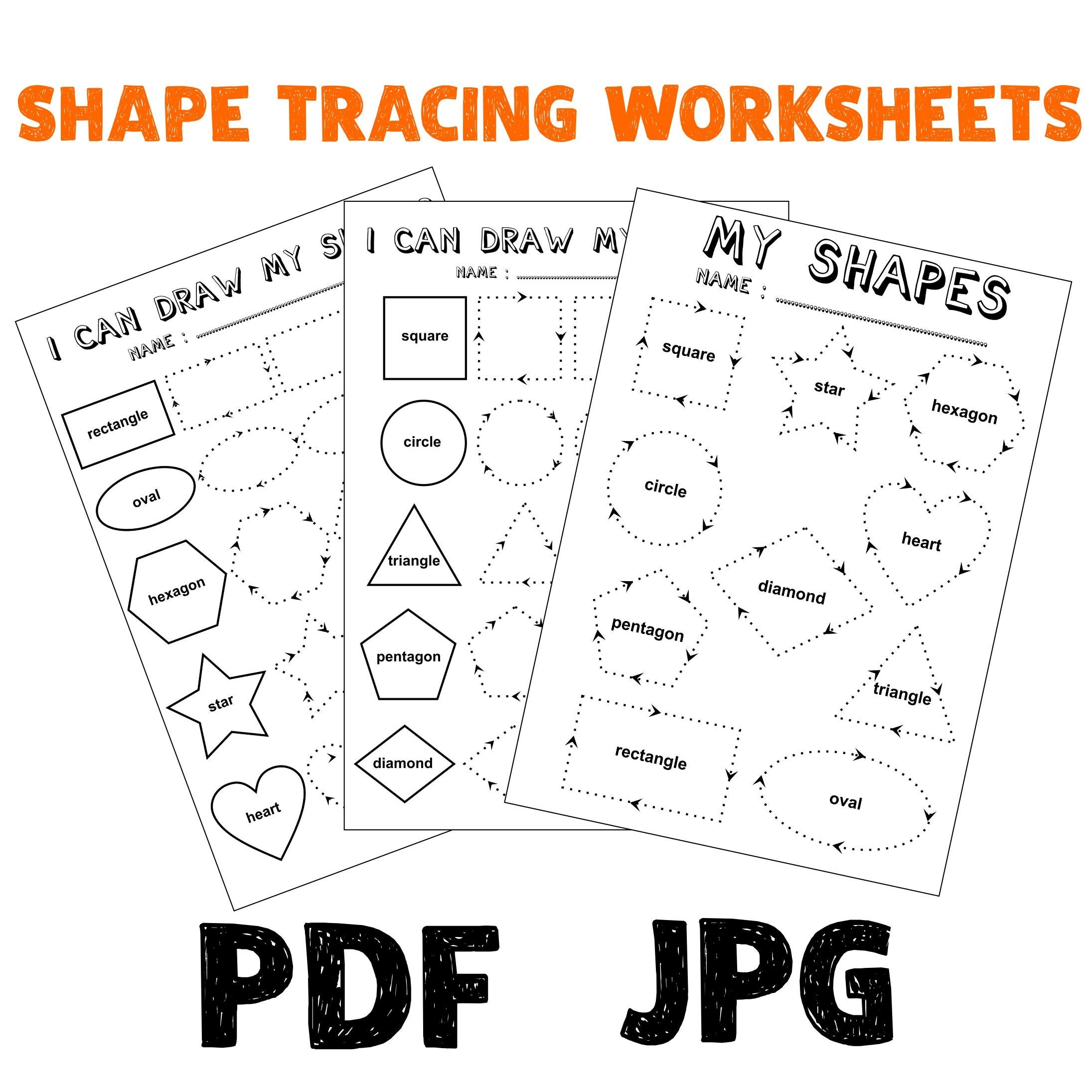 Shapes Trace Worksheets Free Printable