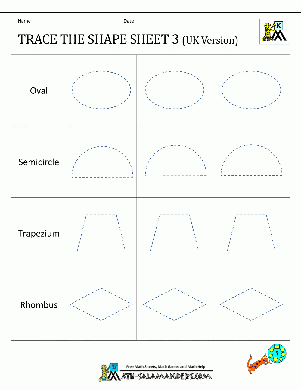 Preschool Shape Worksheet Free Printable