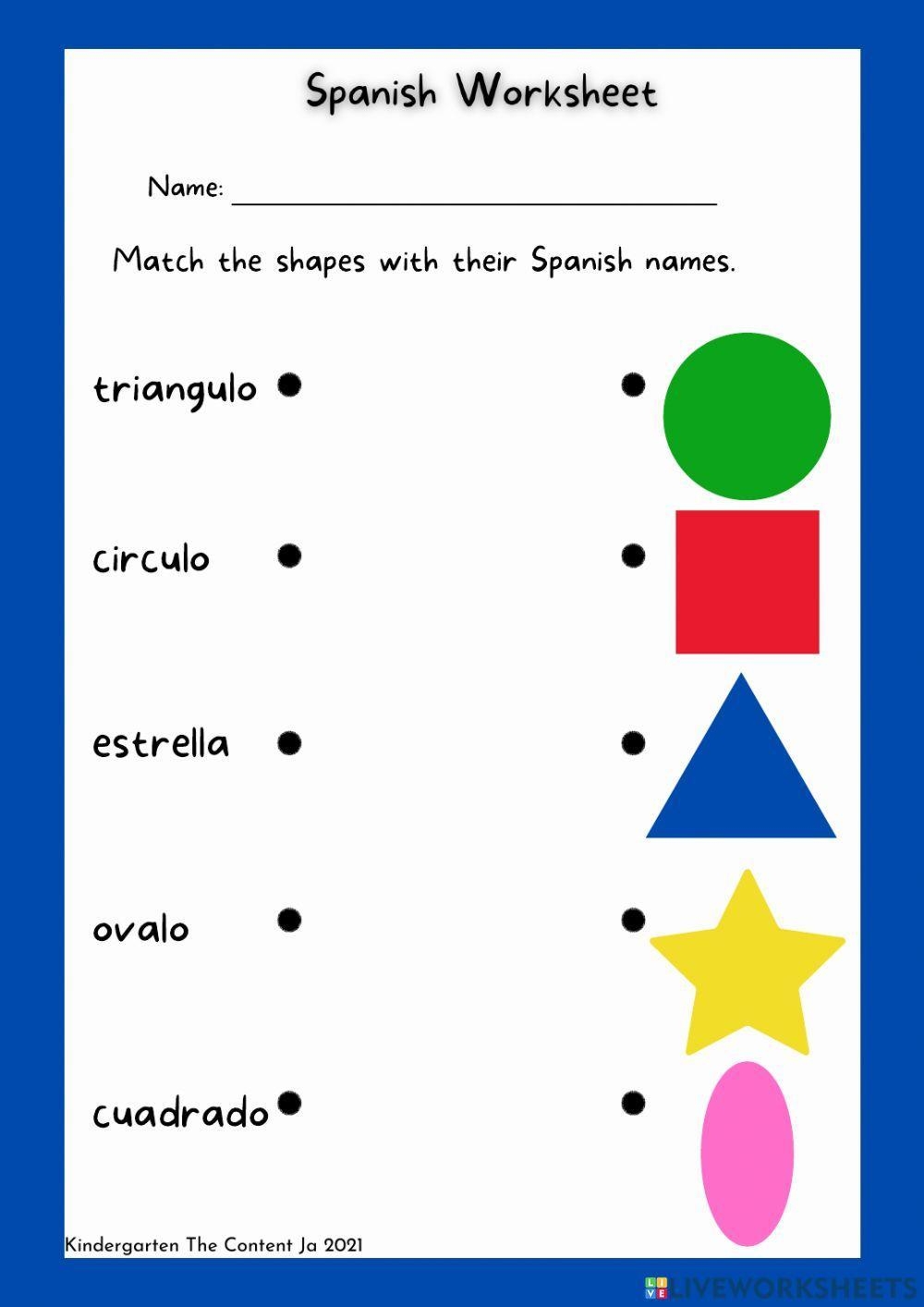 Shapes In Spanish Worksheet Live Worksheets Worksheets Library