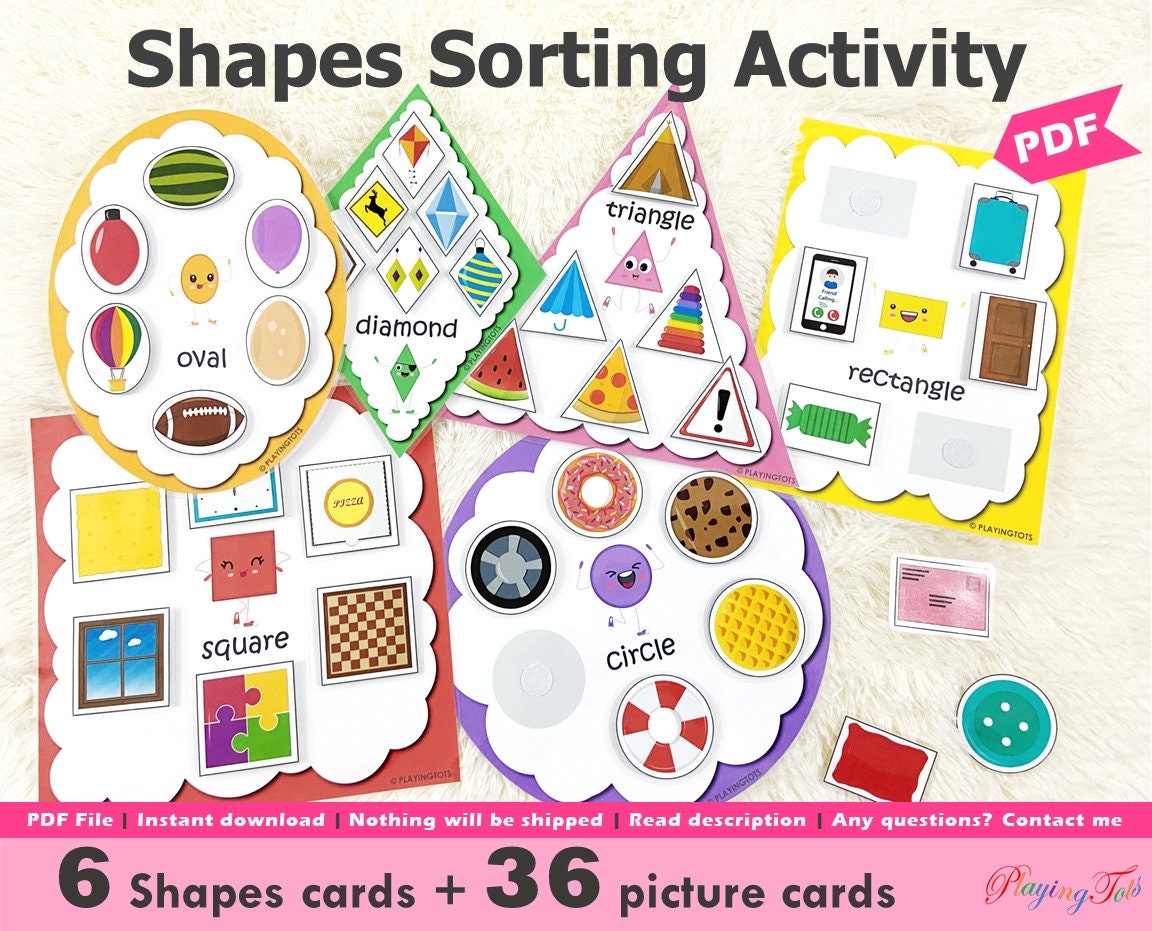 Shapes Pictures Sorting Activity Printable Sort By Shape Shapes 