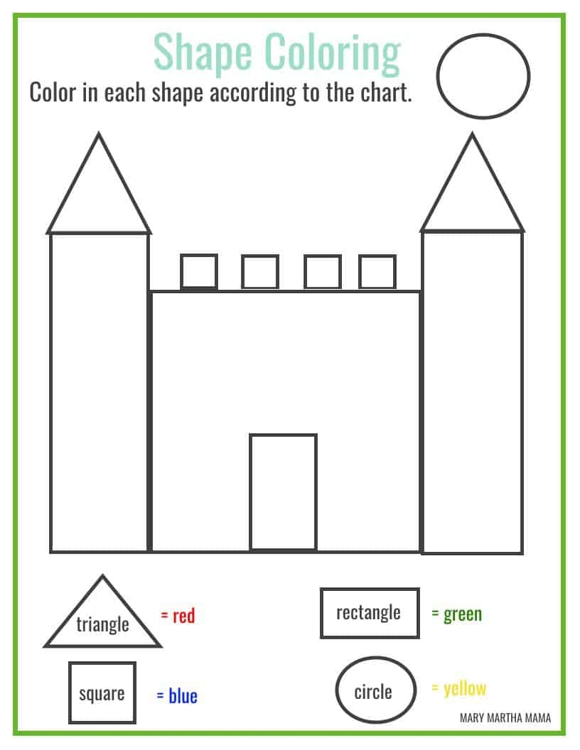 Printable Preschool Worksheet Of Shapes Free
