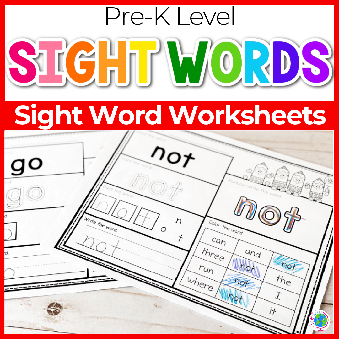 Sight Word Worksheets Preschool Life Over C s Club