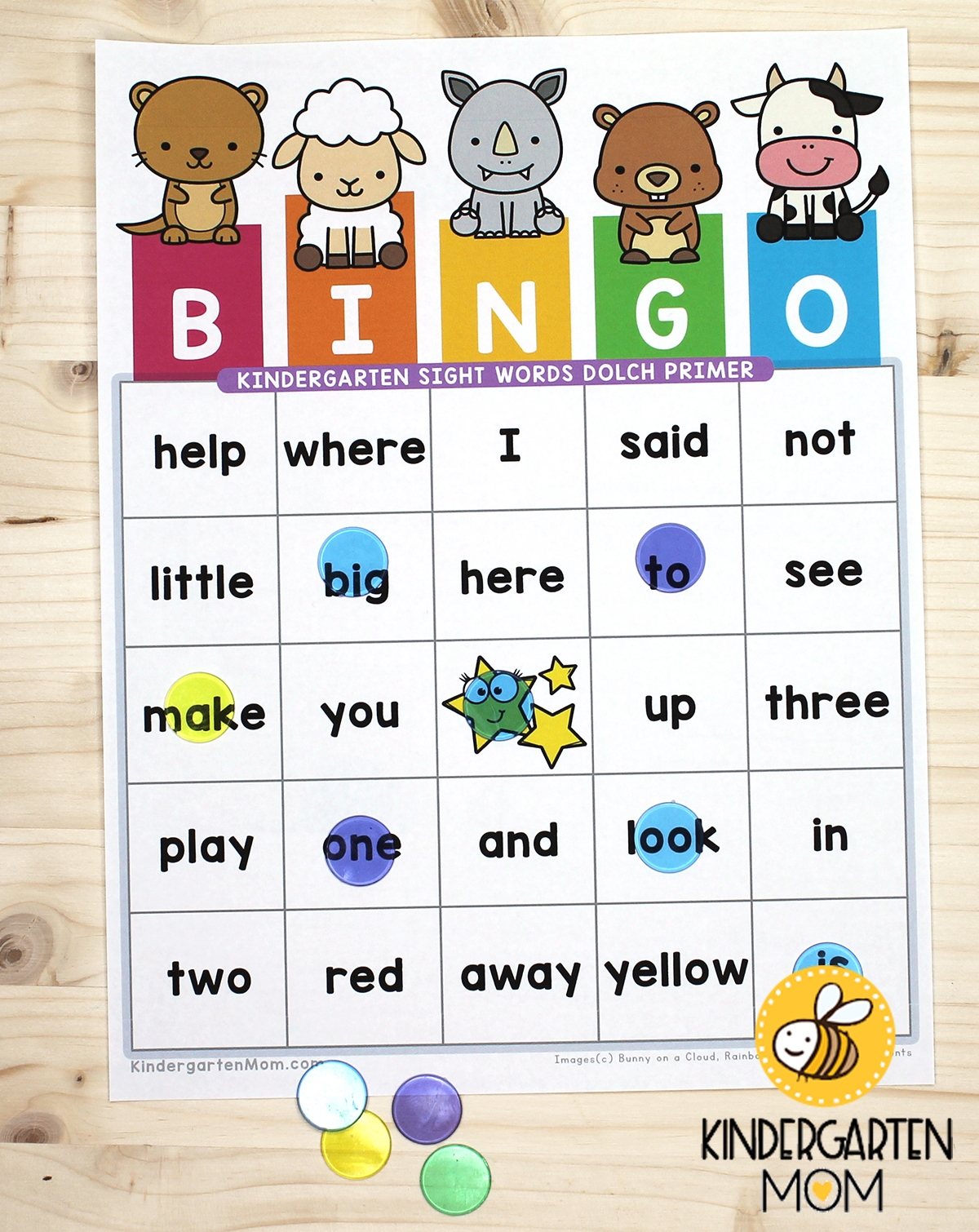SightWordBINGOKindergarten Kindergarten Mom