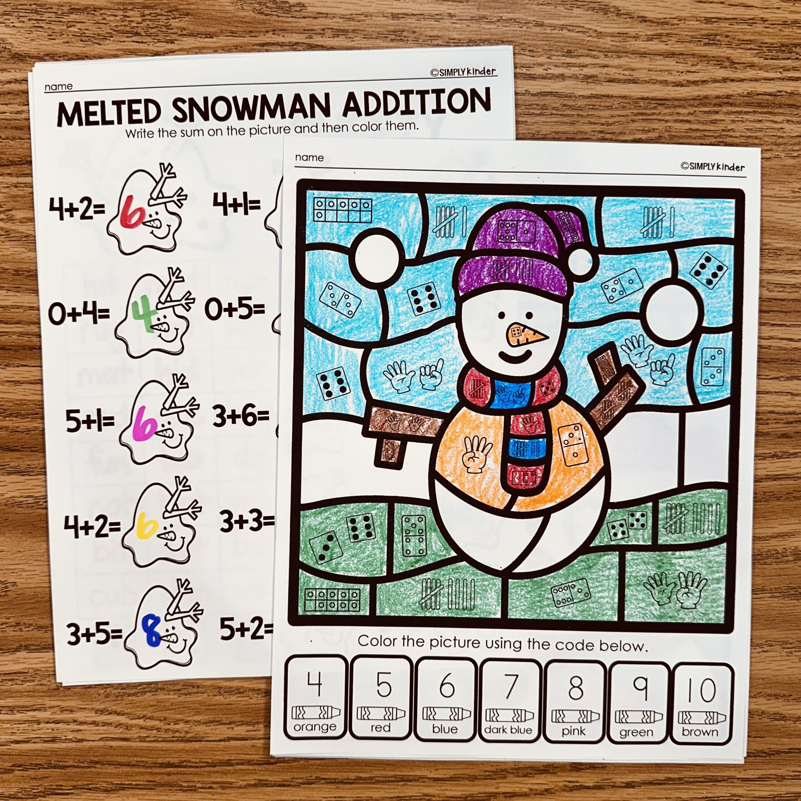 Sneezy The Snowman Math Printables Simply Kinder Plus Sneezy The Snowman Math Printables Simply Kinder Plus
