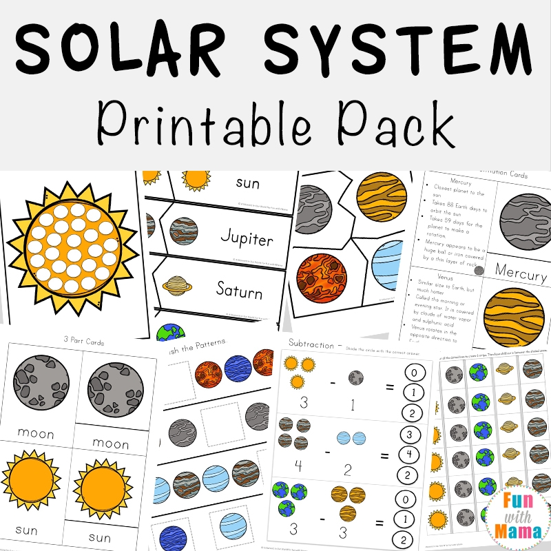 Solar System Printable Worksheets And Activities Pack Fun With Mama Solar System Printable Worksheets And Activities Pack Fun With Mama