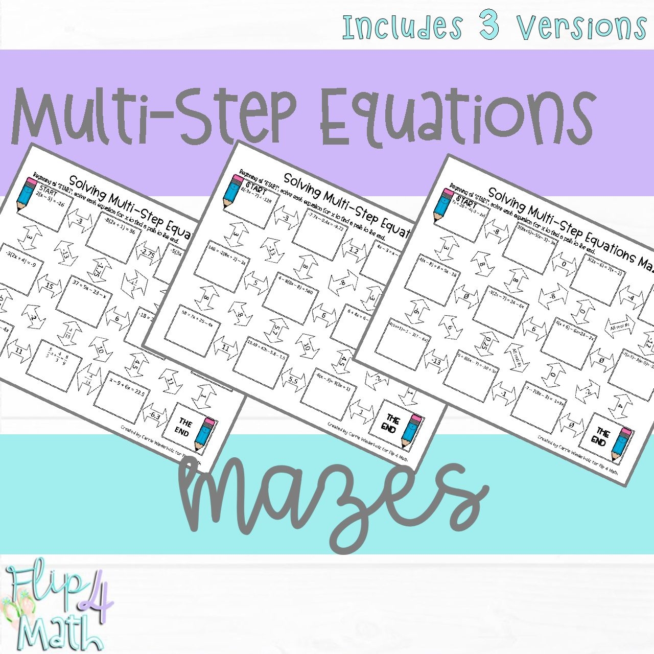 Solving Multi Step Equations Maze Flip4Math Solving Multi Step Equations Maze Flip4Math