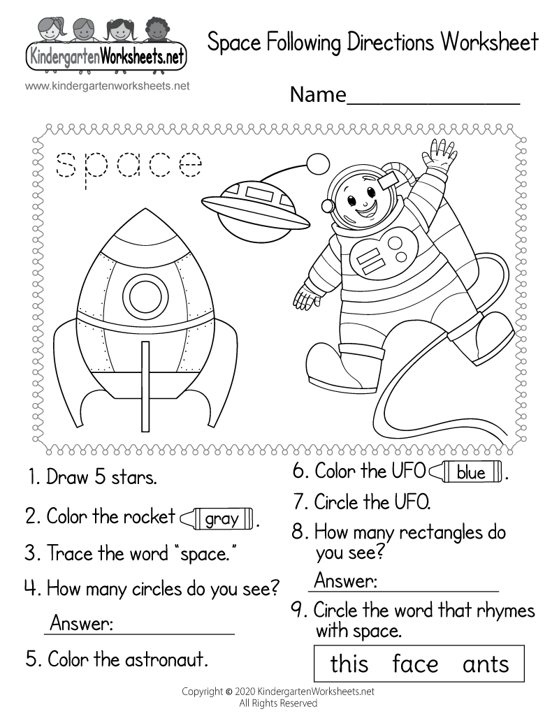Space Following Directions Worksheet Free Printable Digital U0026 PDF Space Following Directions Worksheet Free Printable Digital U0026 PDF