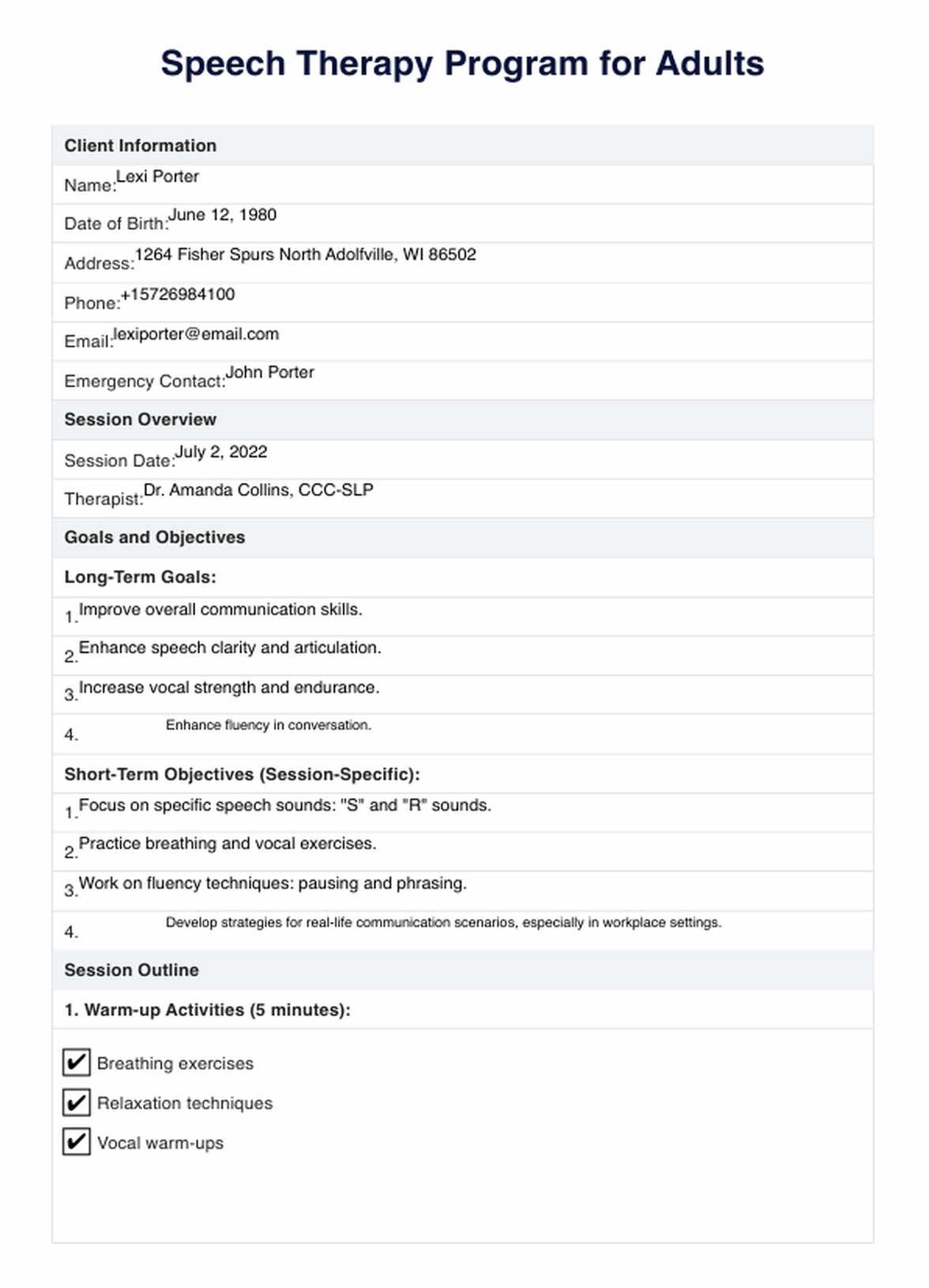 Free Printable Speech Language Therapy Worksheets