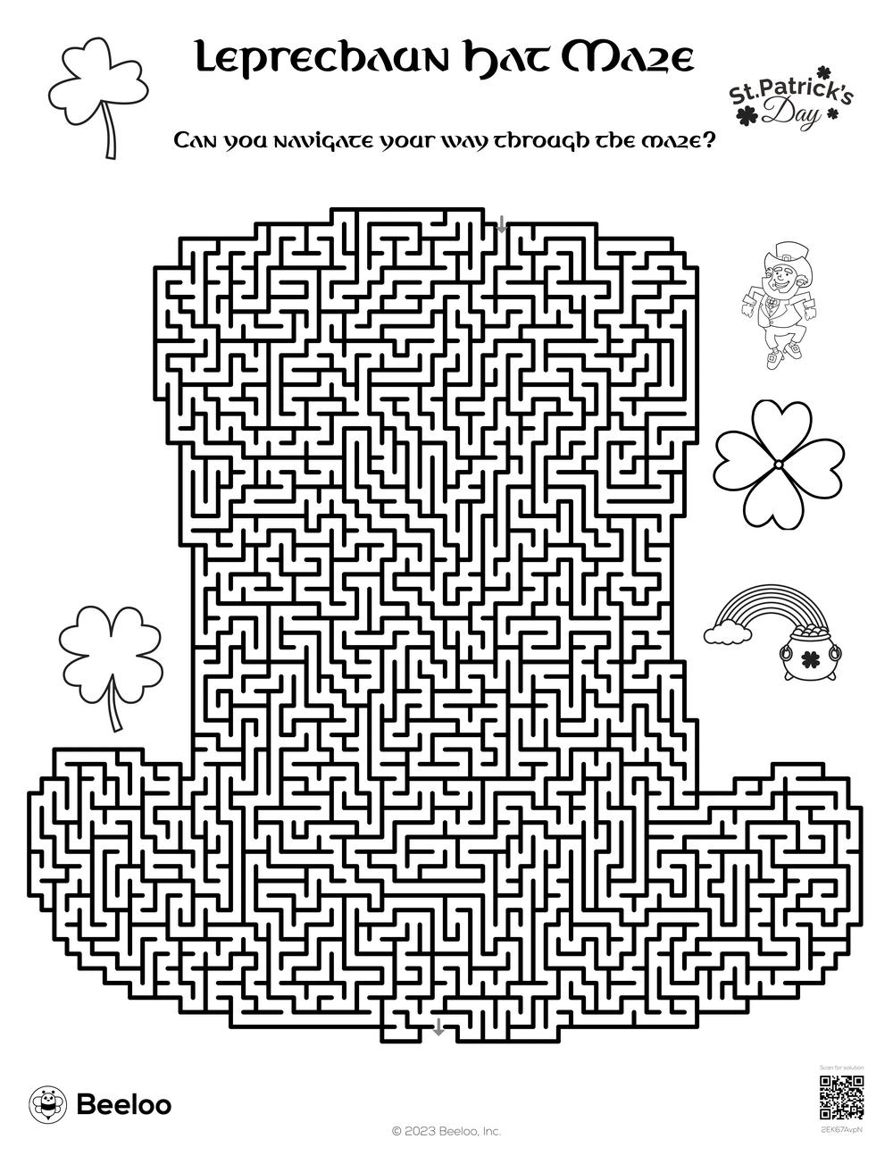 St Patrick s Day themed Mazes Beeloo Printable Crafts And Activities For Kids