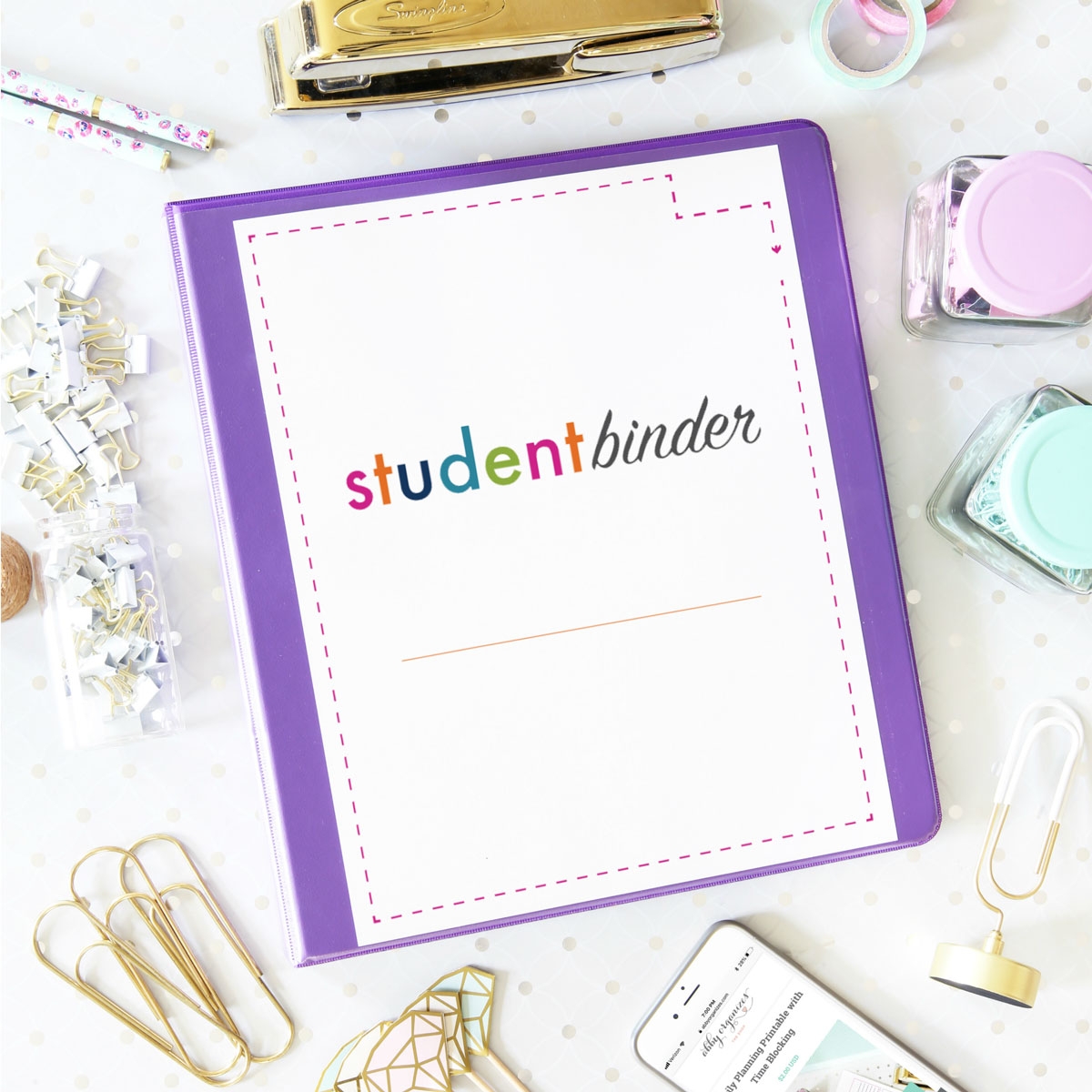 Student Binder For Back to School with Free Printables Student Binder For Back to School with Free Printables