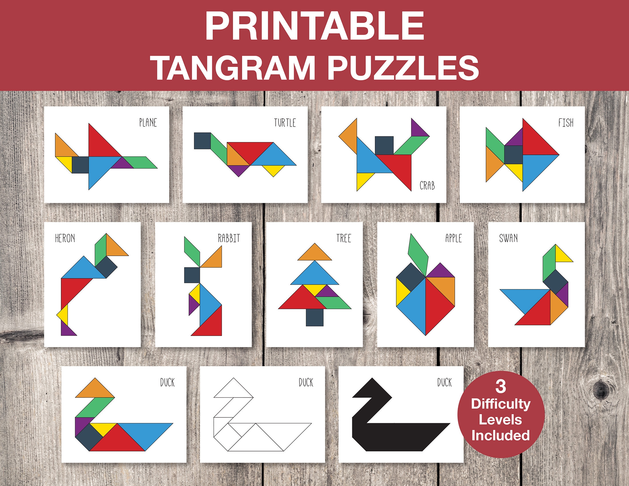 Tangram Puzzles Printable Game Kids Printable Puzzle Montessori Worksheets Library