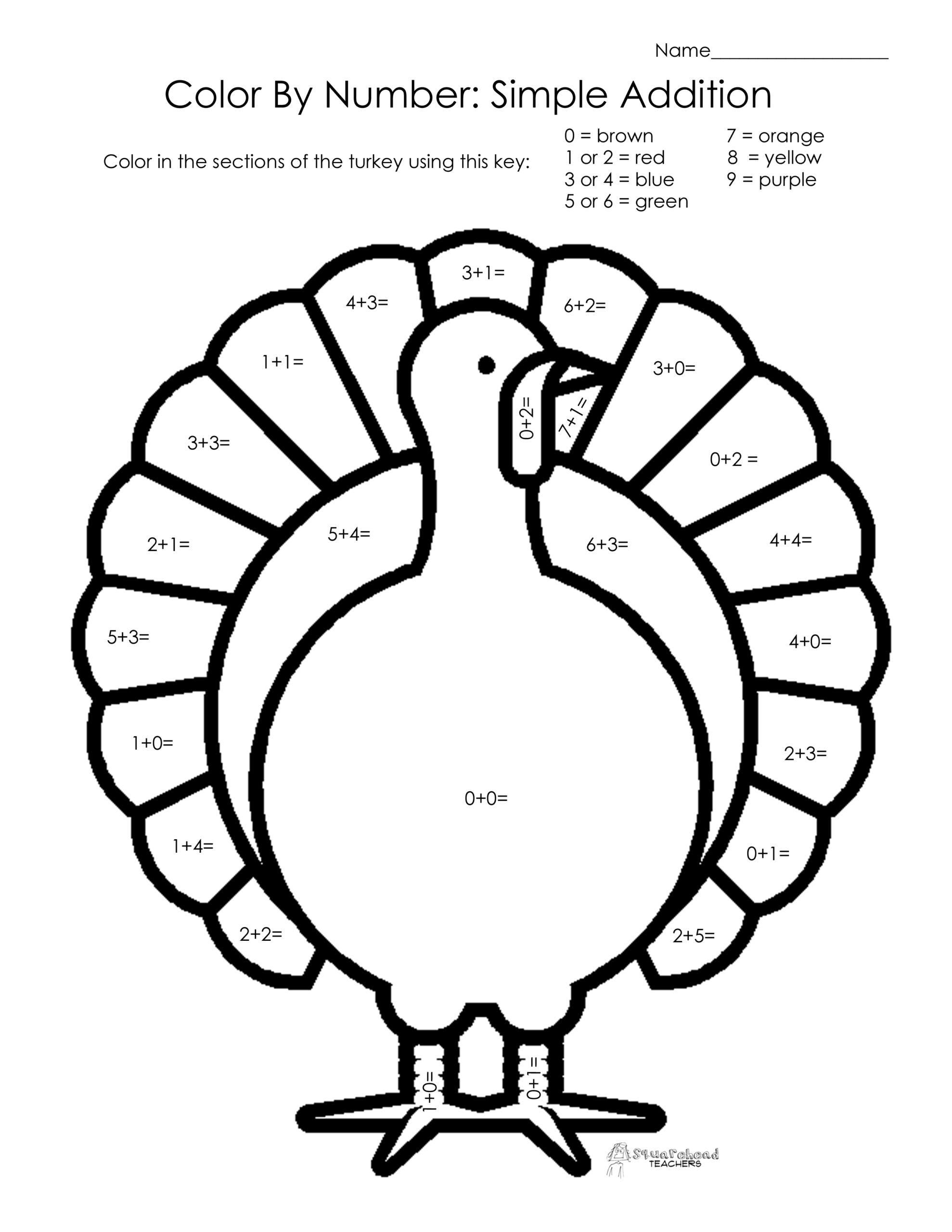 Printable Turkey Number Workshert For Preschool