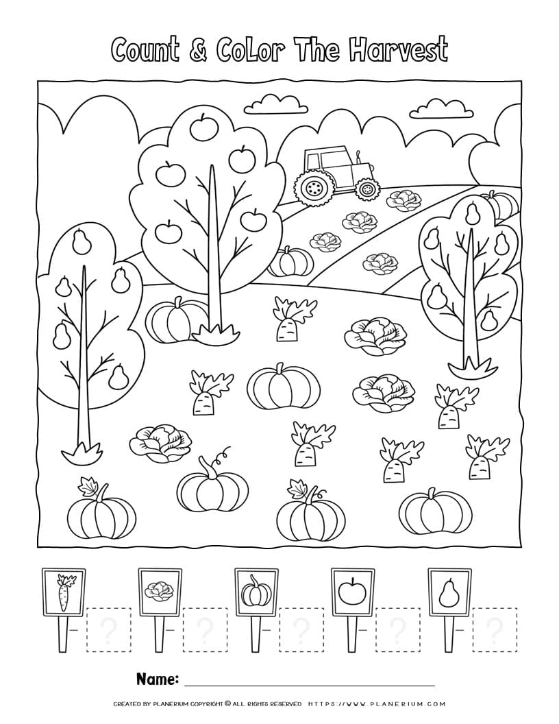 Thanksgiving Worksheet Counting Math Activity Planerium