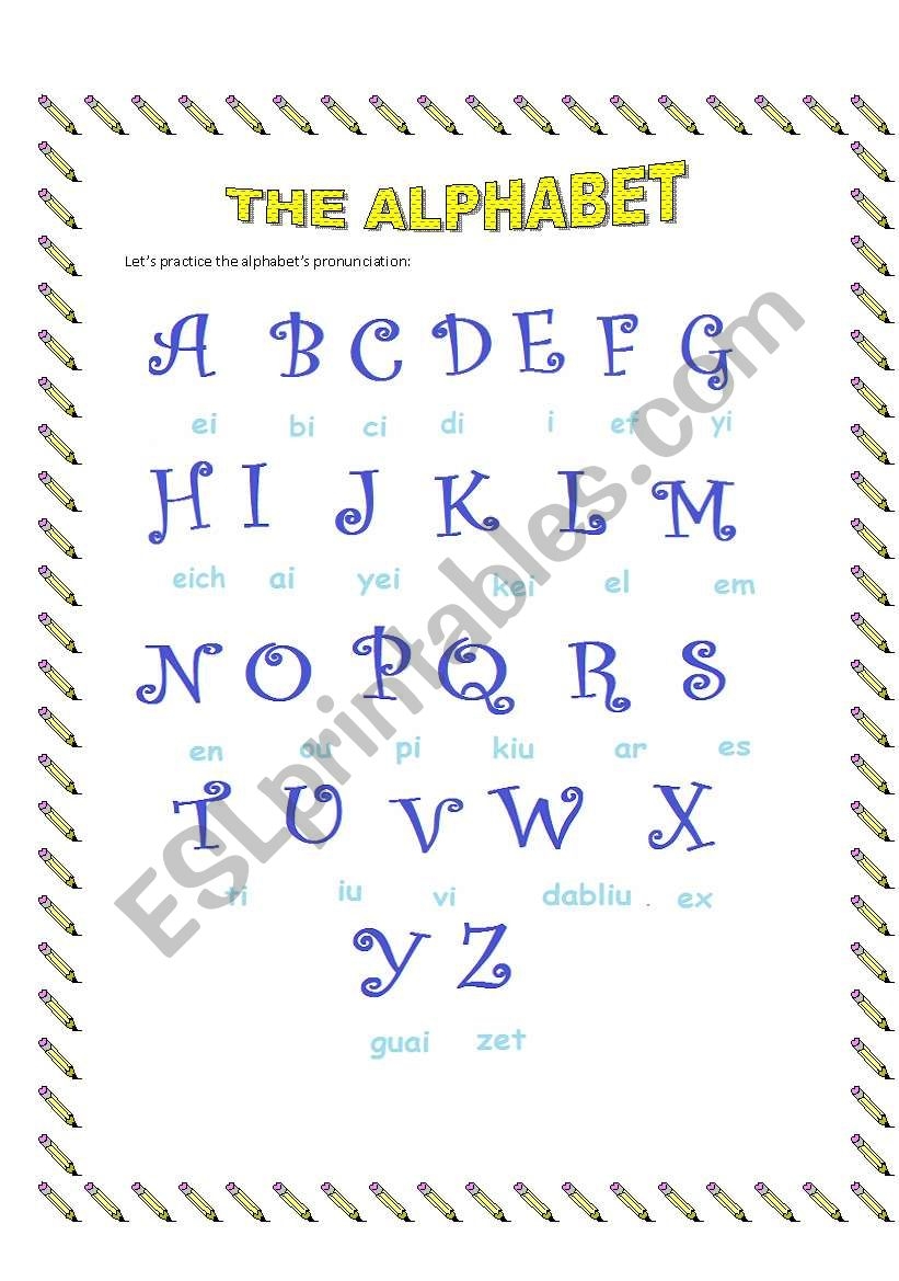 The Alphabet ESL Worksheet By Yoselaina