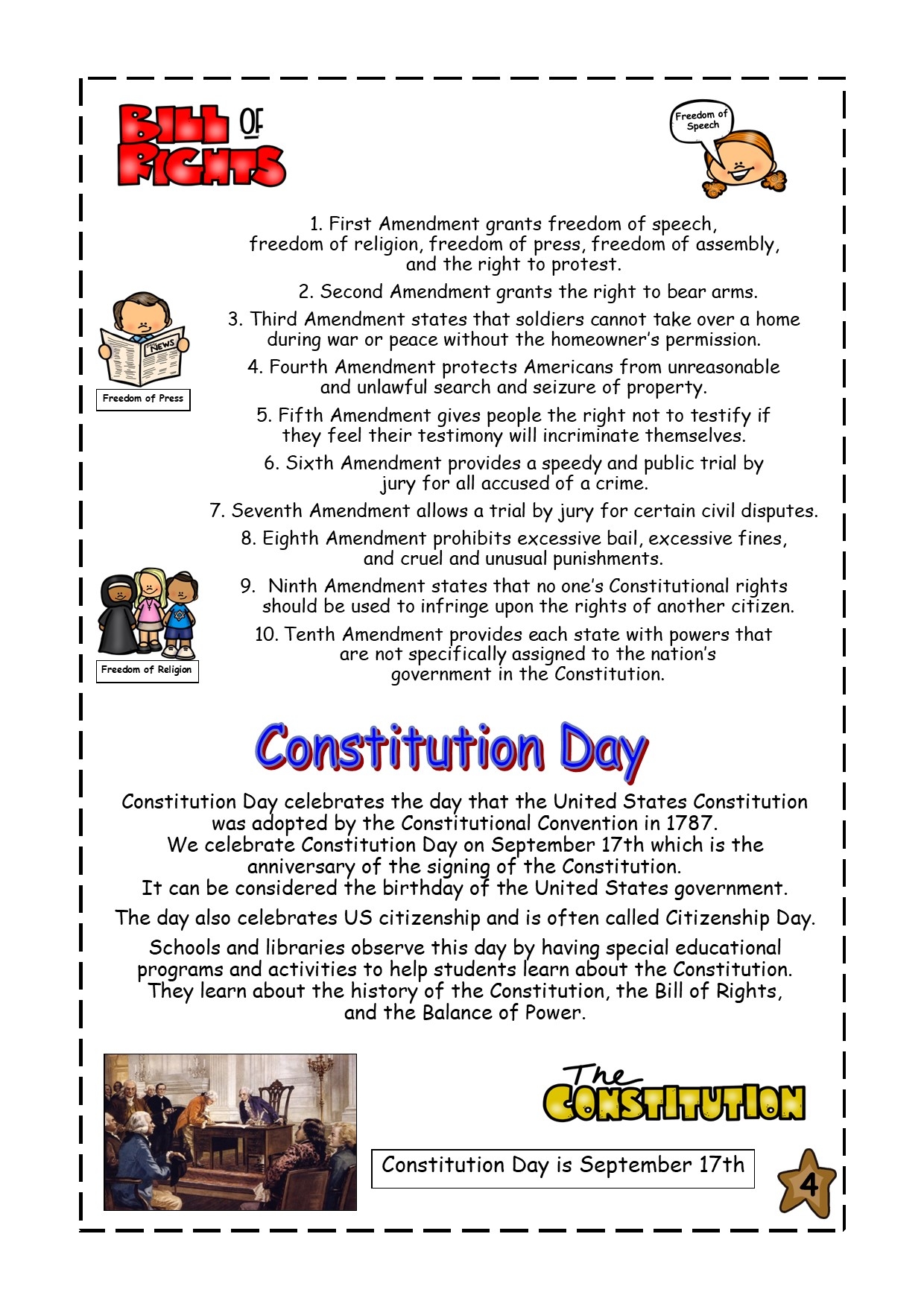 The Constitution Reading Comprehension Passage Made By Teachers