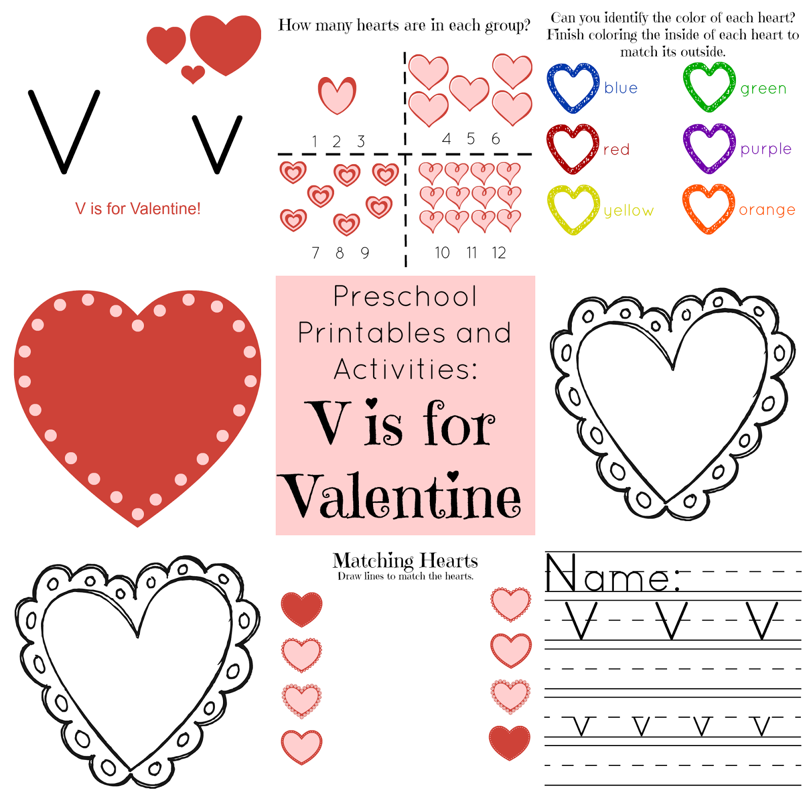 The Life Of Jennifer Dawn V Is For Valentine Preschool Printables The Life Of Jennifer Dawn V Is For Valentine Preschool Printables