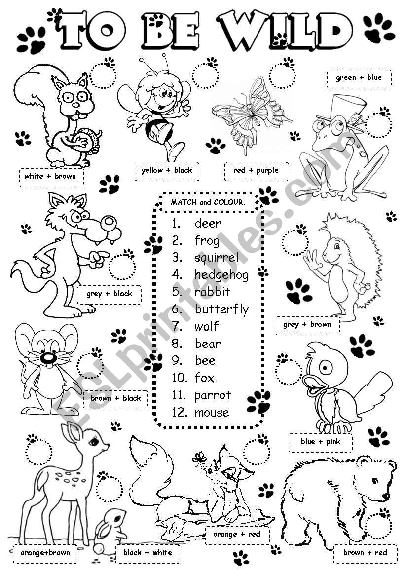 Wild Animals Free Printable Worksheets