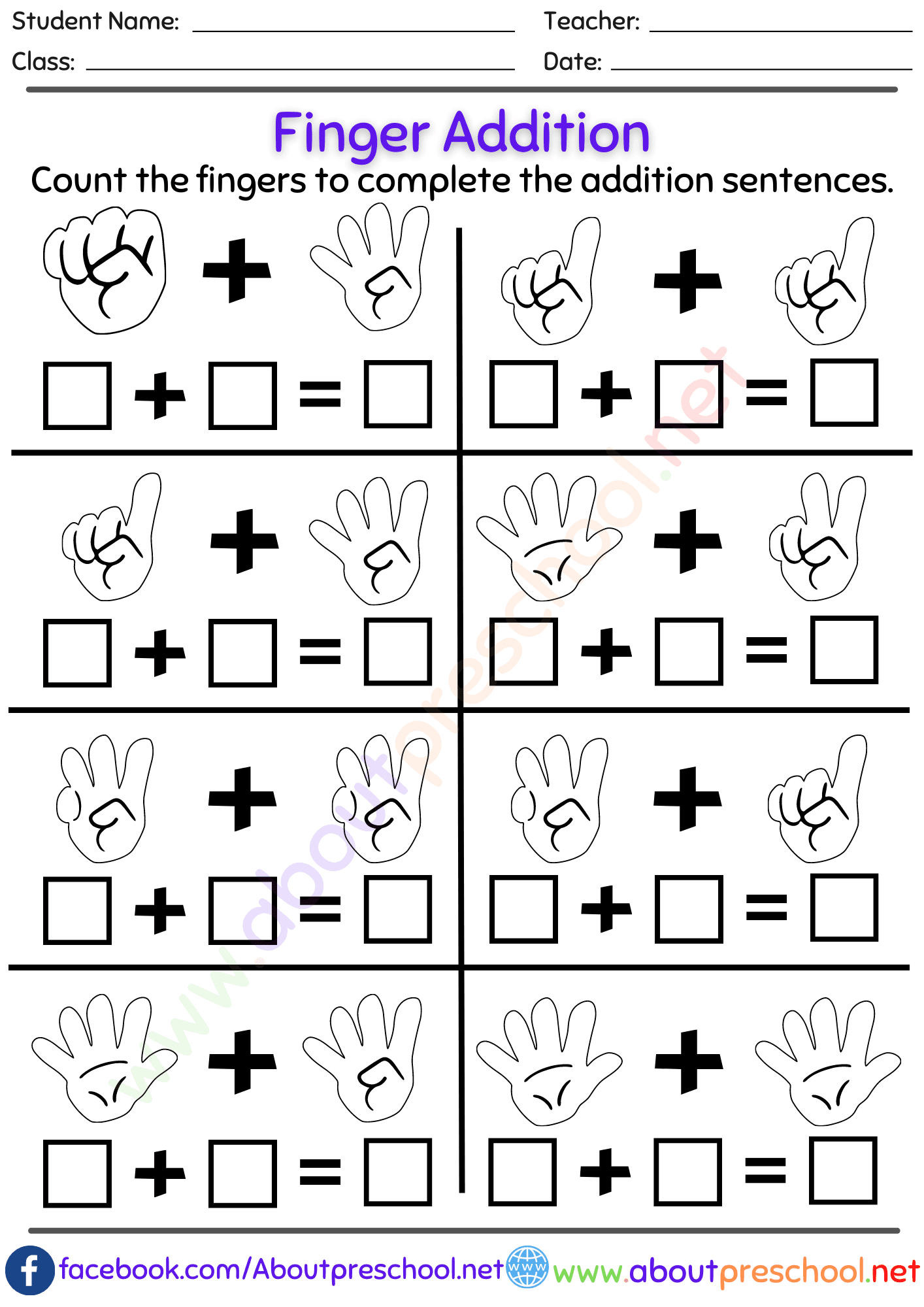 Touch Math Addition Worksheets For Kindergarten 