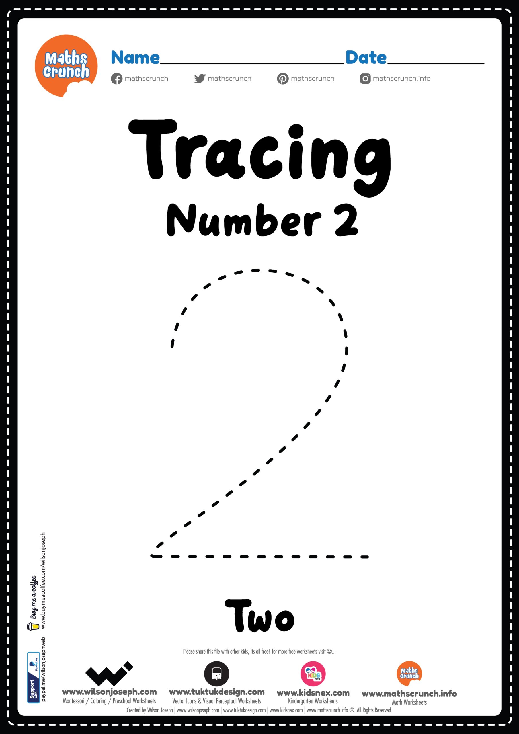 Number 2 Worksheets Printable Free