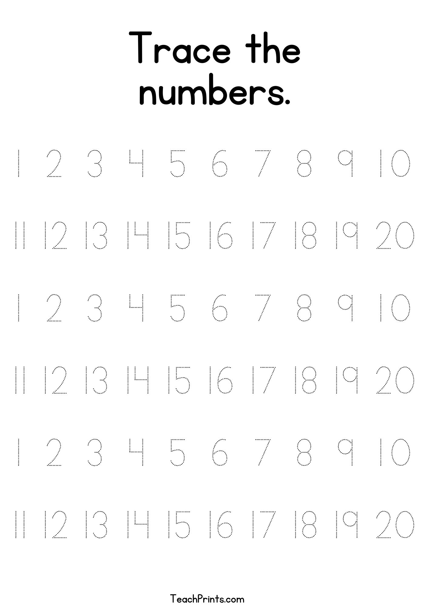 Preschool Number Worksheets Free Printable