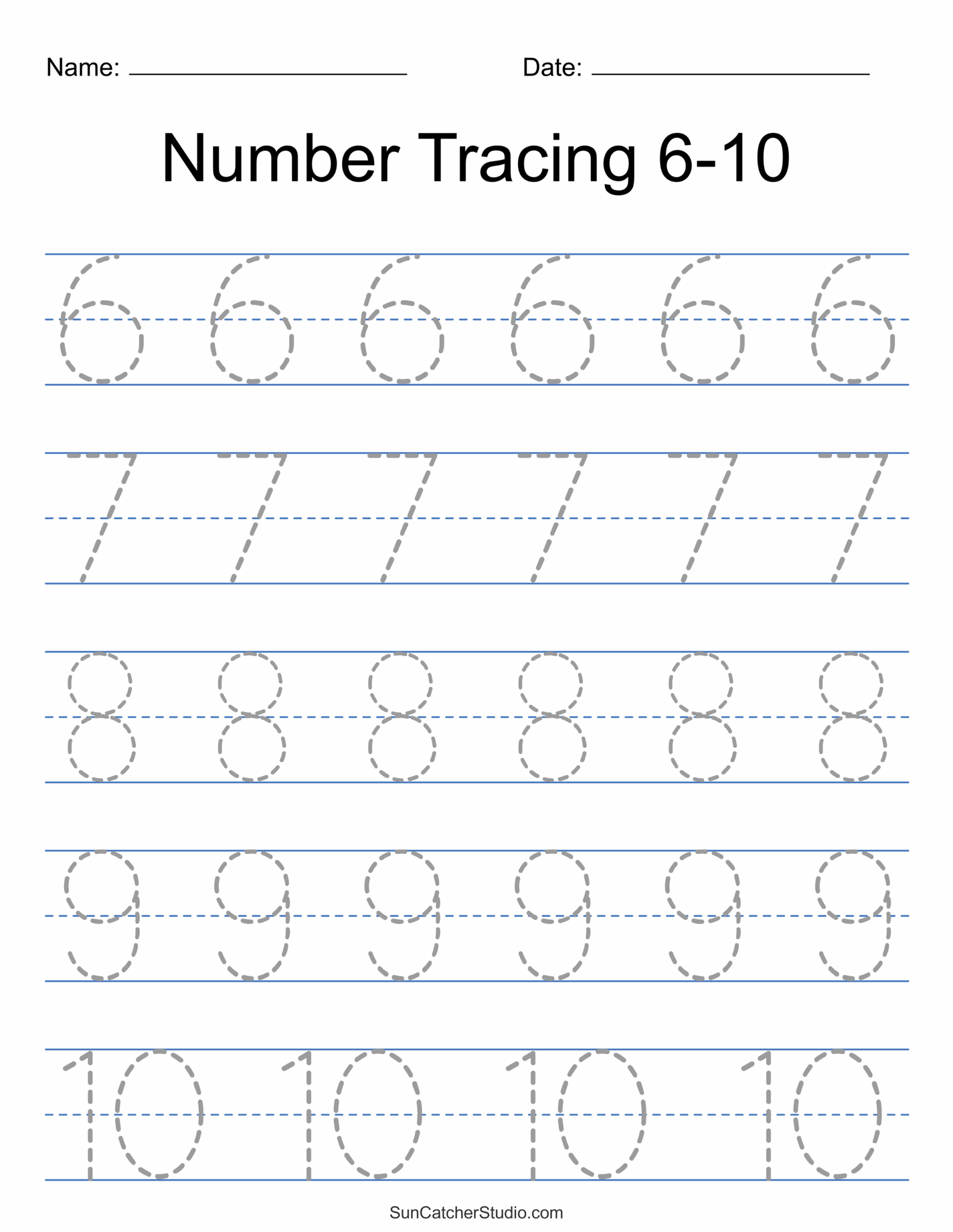 Free Printable Number Writing Practice Worksheets