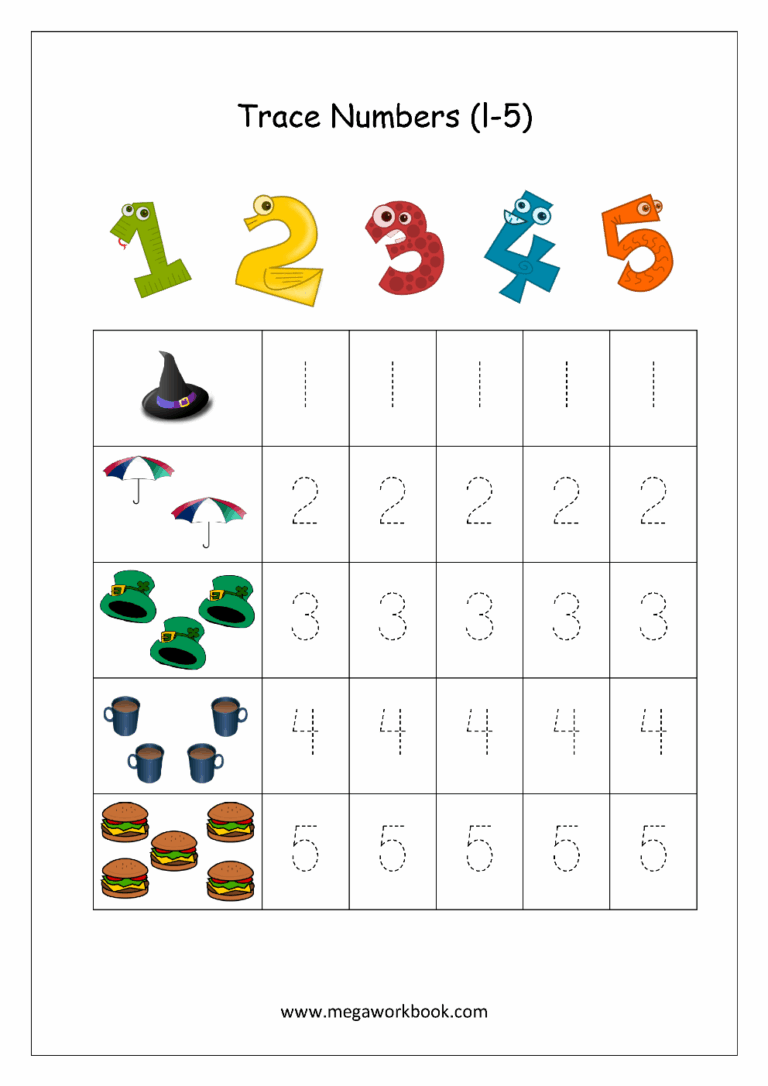 Tracing Numbers Number Tracing Worksheets Tracing Numbers 1 To