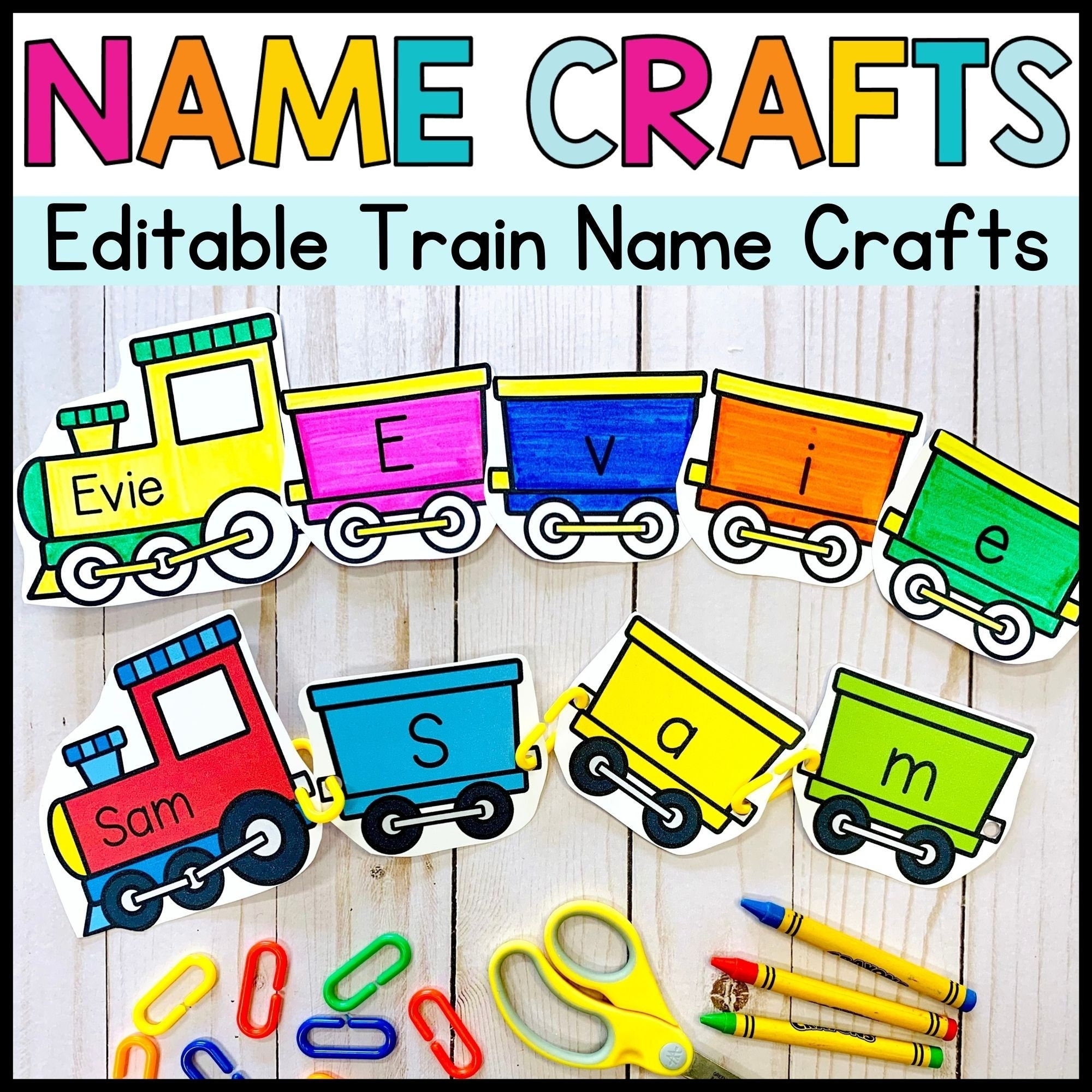 Train Activity For Kids Printable Name Craft Etsy Canada