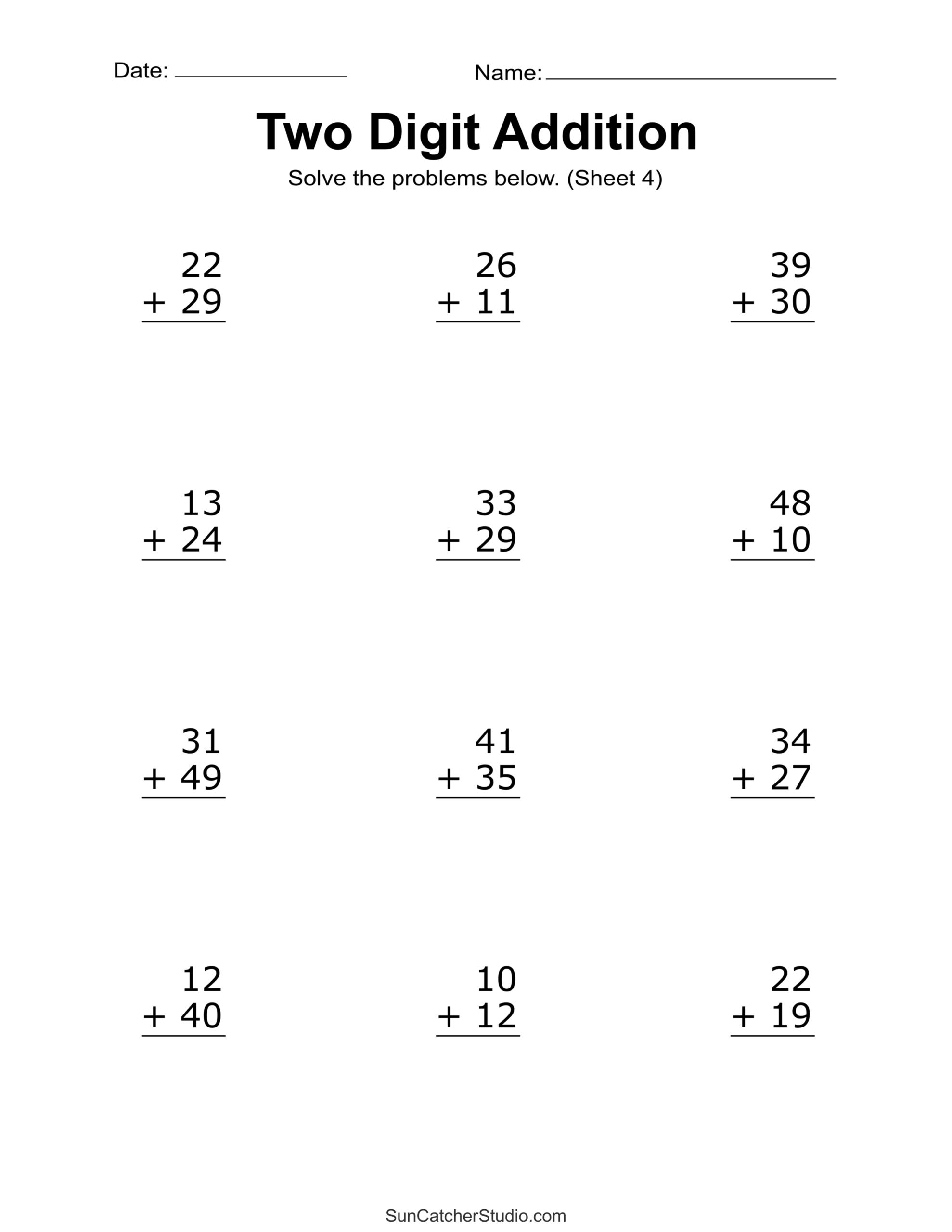 Printable Math Addition Worksheets For Kindergarten