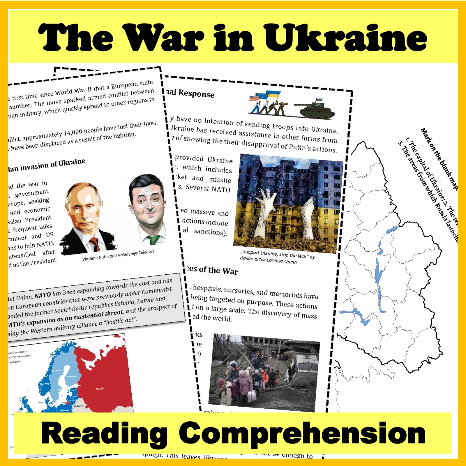 Ukraine Russia War 2022 Reading Comprehension And Worksheets Updated April 2024 Made By Teachers