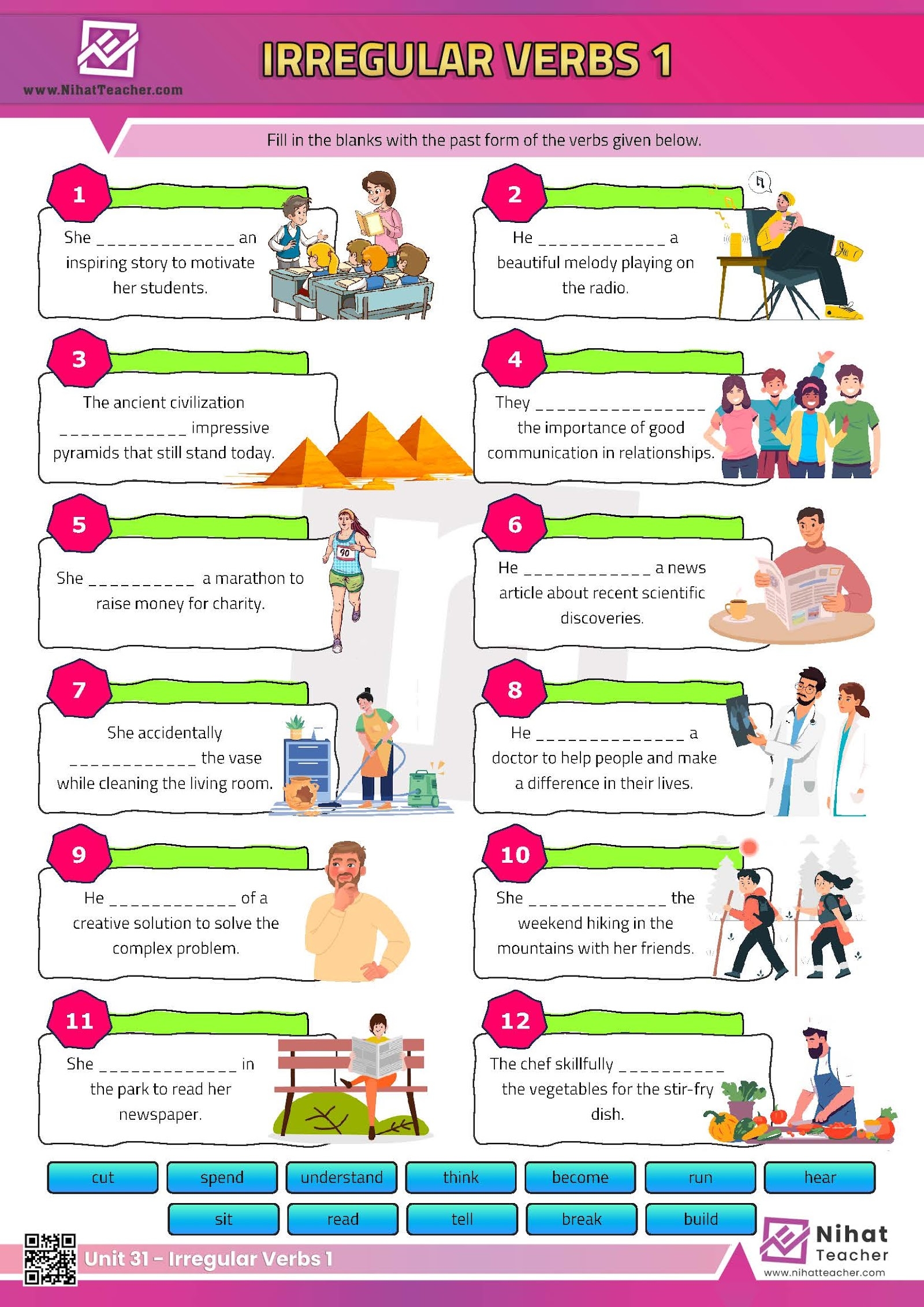 Irregular Verbs Free Printable Worksheets
