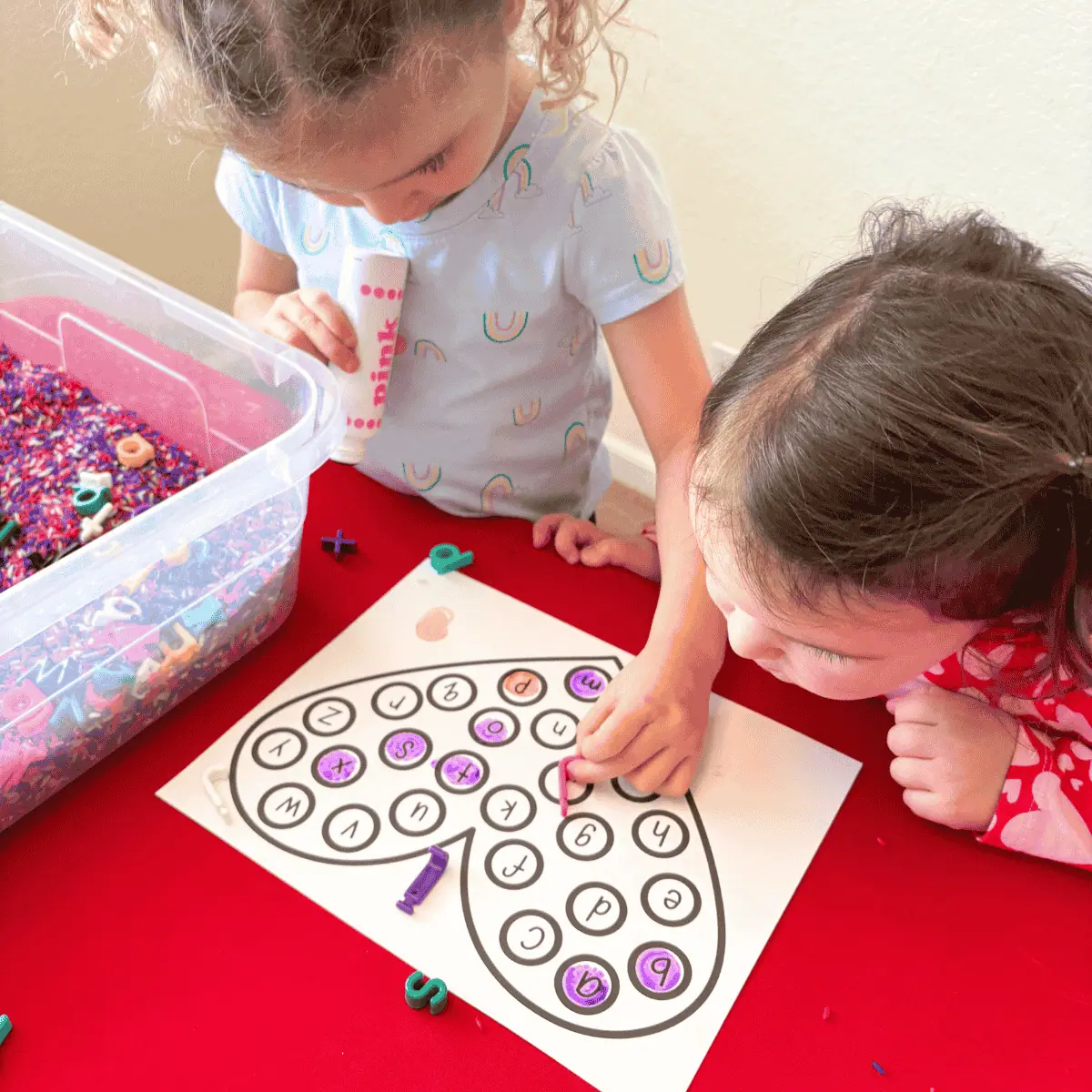 Valentine s Day Preschool Letter Game FREE Printable Friends Art Lab