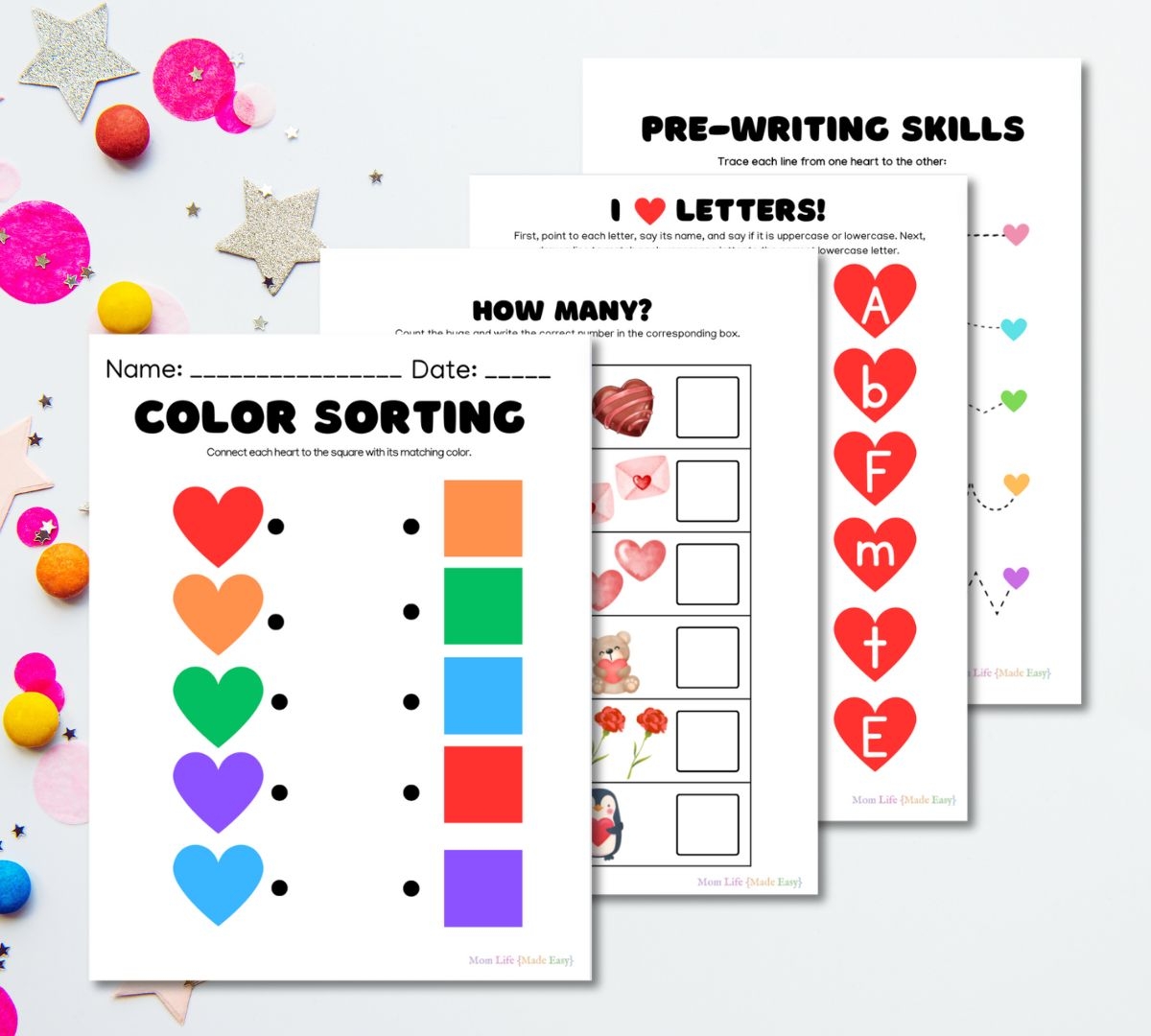 Valentine s Day Worksheets For Preschool Or Kindergarten Mom 