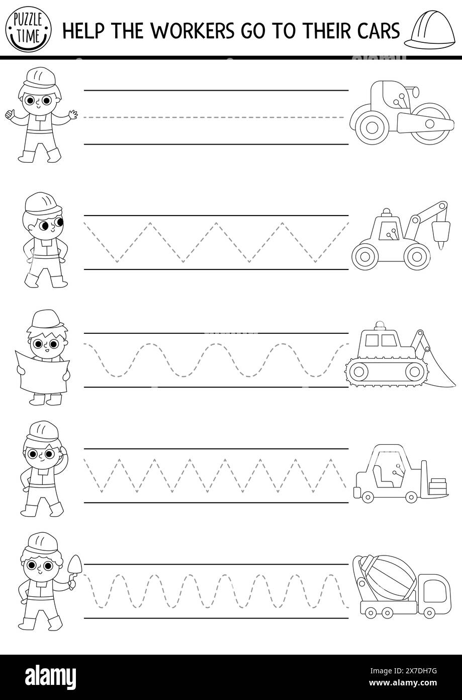 Vector Construction Site Handwriting Practice Worksheet Repair Works Printable Black And White Activity For Kids Tracing Game For Writing Skills Co Stock Vector Image U0026 Art Alamy