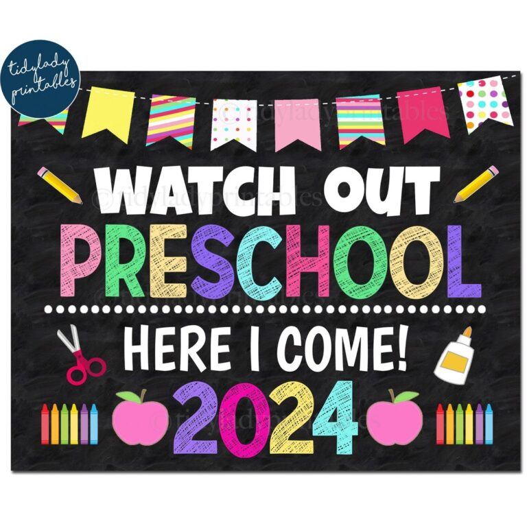 Watch Out Preschool Here I Come Back To School Printable Back To School Chalkboard Poster School Sign 1st Day Of School INSTANT DOWNLOAD Etsy UK