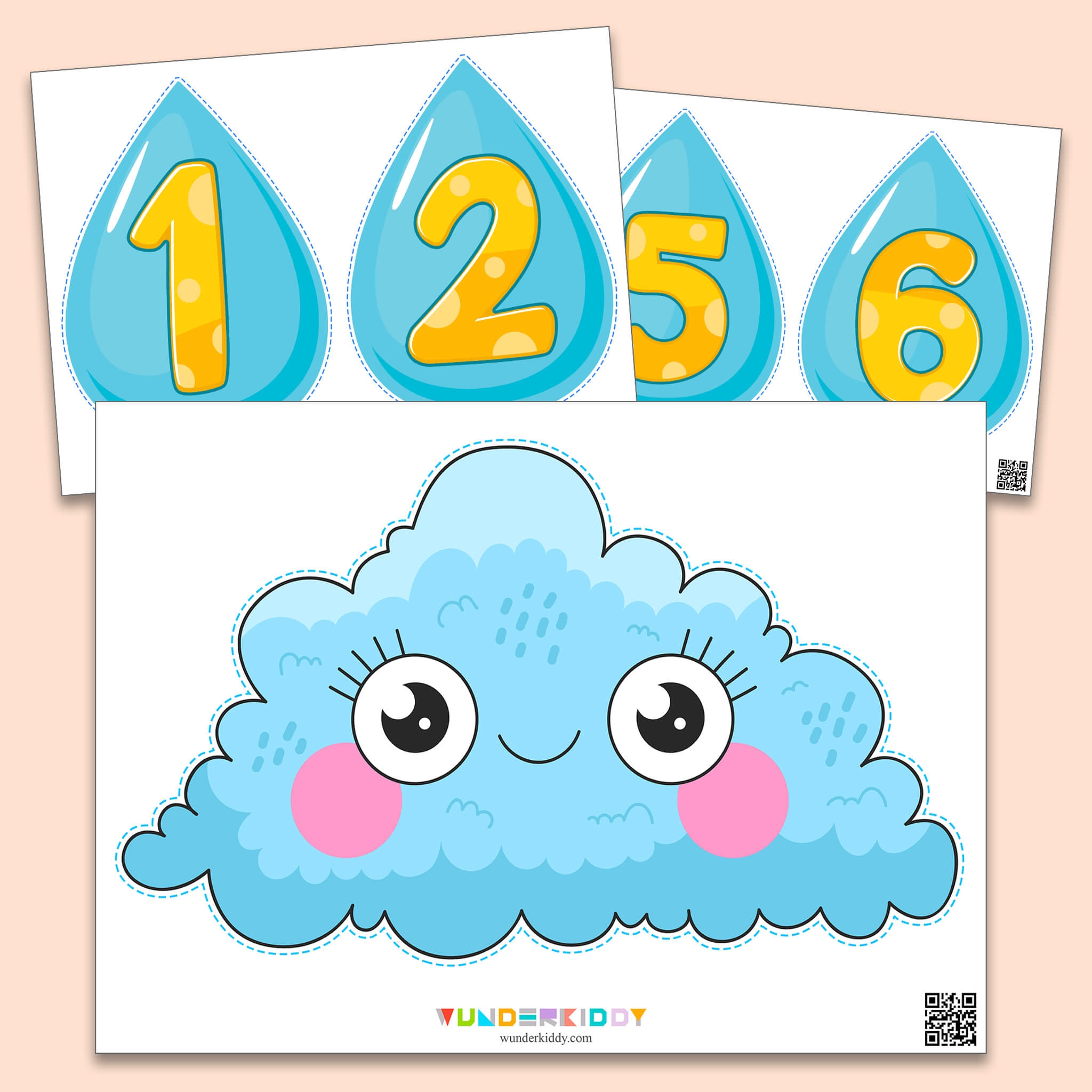 Water Droplets Math Activity For Toddlers To Learn Numbers