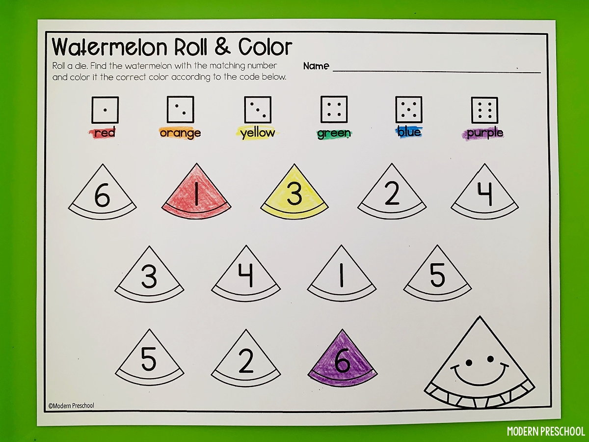 Watermelon Printable Worksheets For Preschoolers