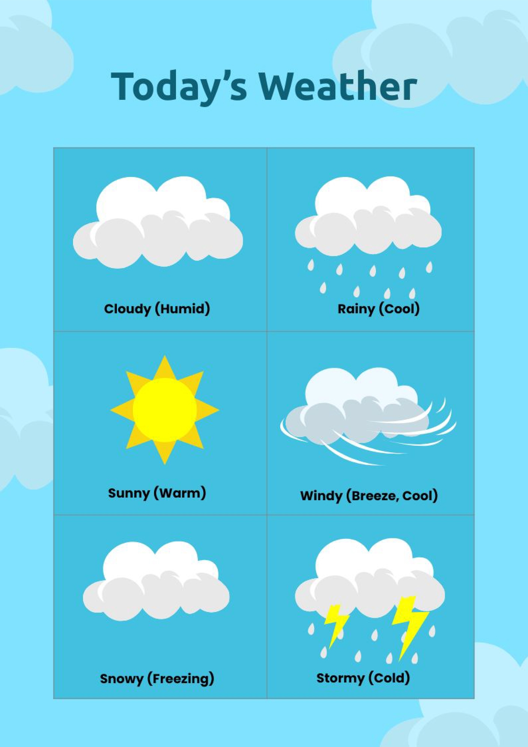 Weather Chart For Preschool Printable