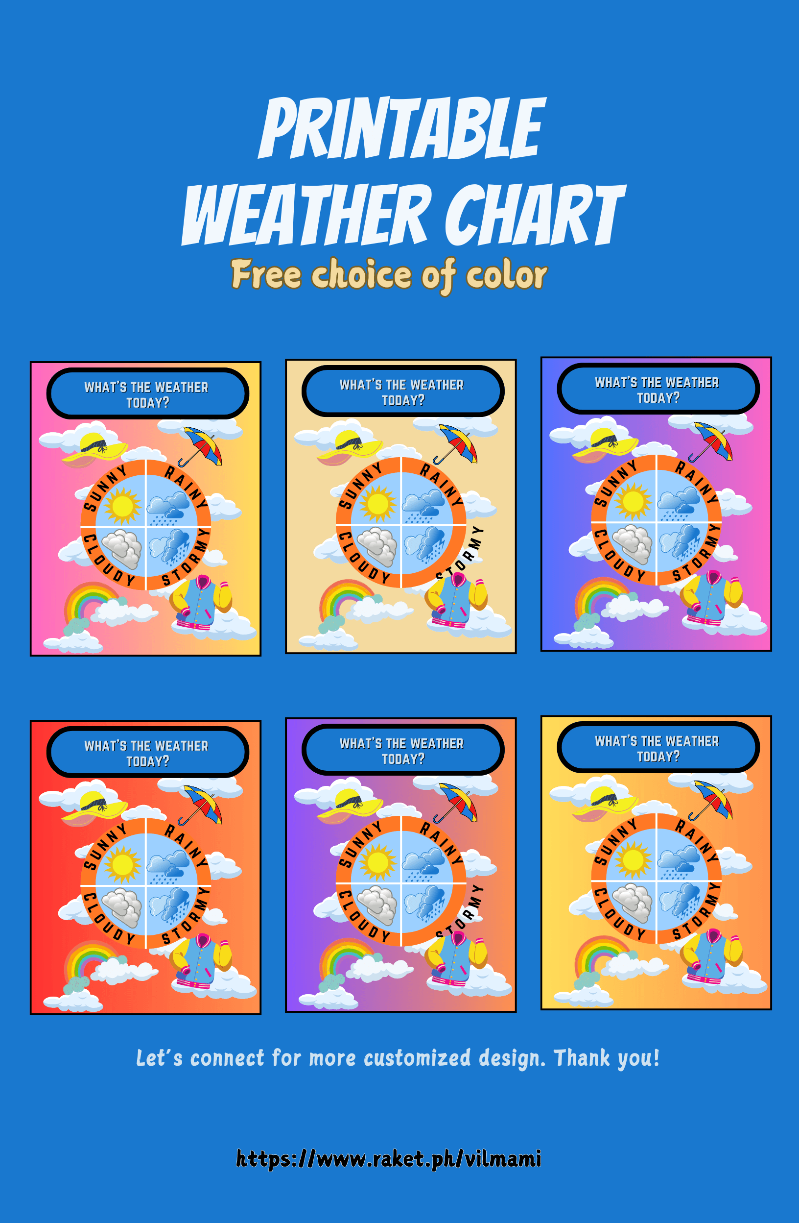 WEATHER CHART Free Choose Of Color By Vilmami Raket PH