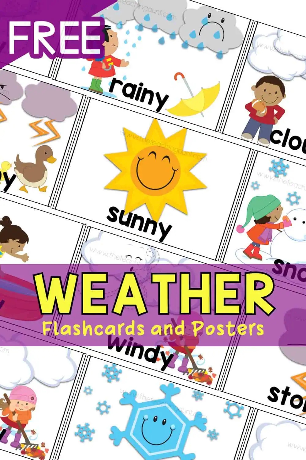 Weather Flashcards The Teaching Aunt