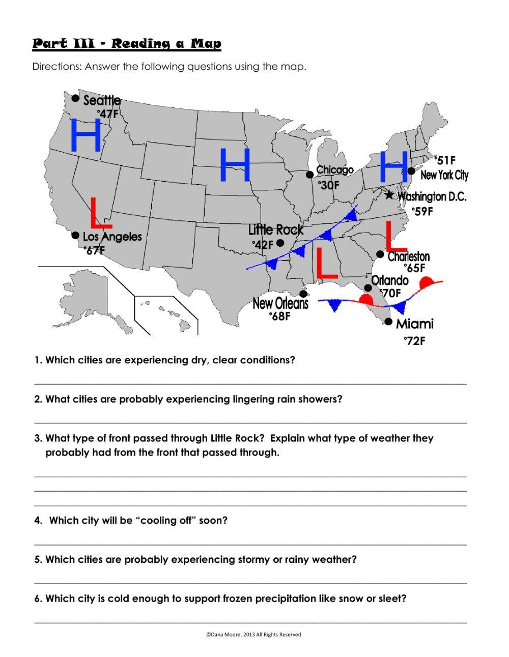 Free Printable Weather Map Worksheets