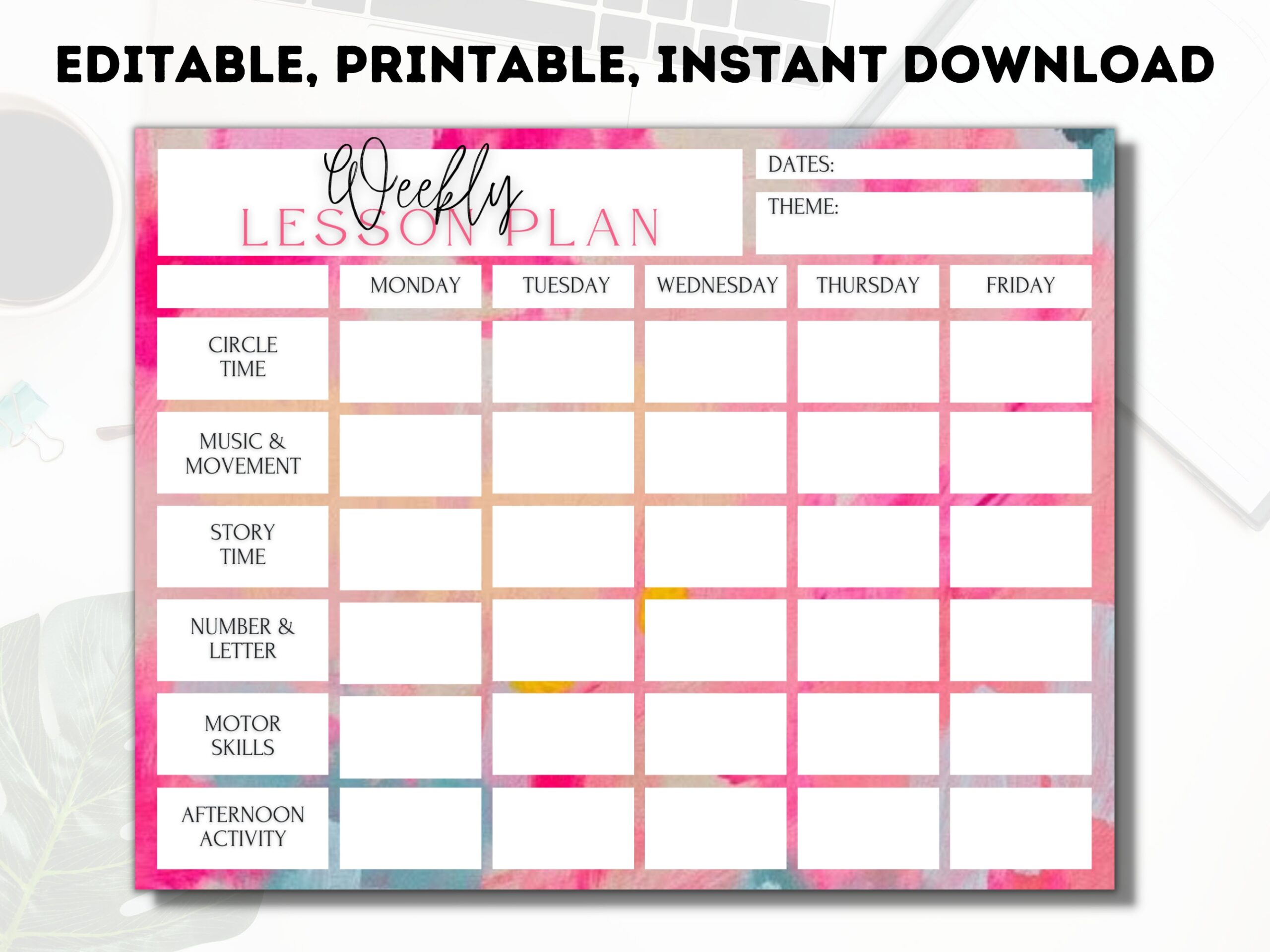 Weekly Lesson Plan Template Teacher Lesson Plan Preschool Worksheets Library