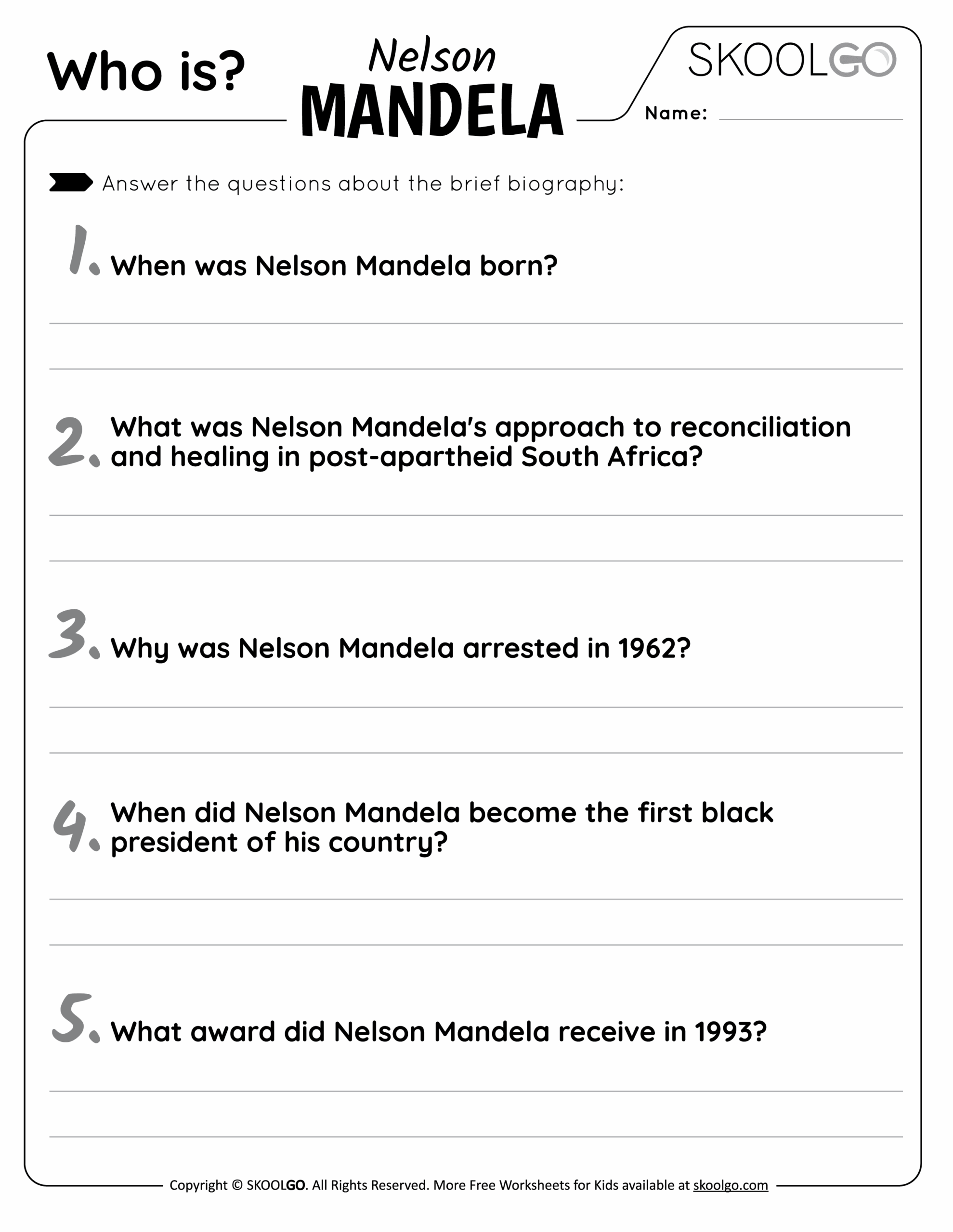 Who Is Nelson Mandela Free Worksheet For Kids SKOOLGO Who Is Nelson Mandela Free Worksheet For Kids SKOOLGO