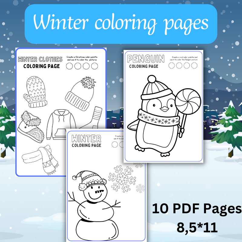 Winter Math And Coloring Preschool Activities Winter Worksheets 